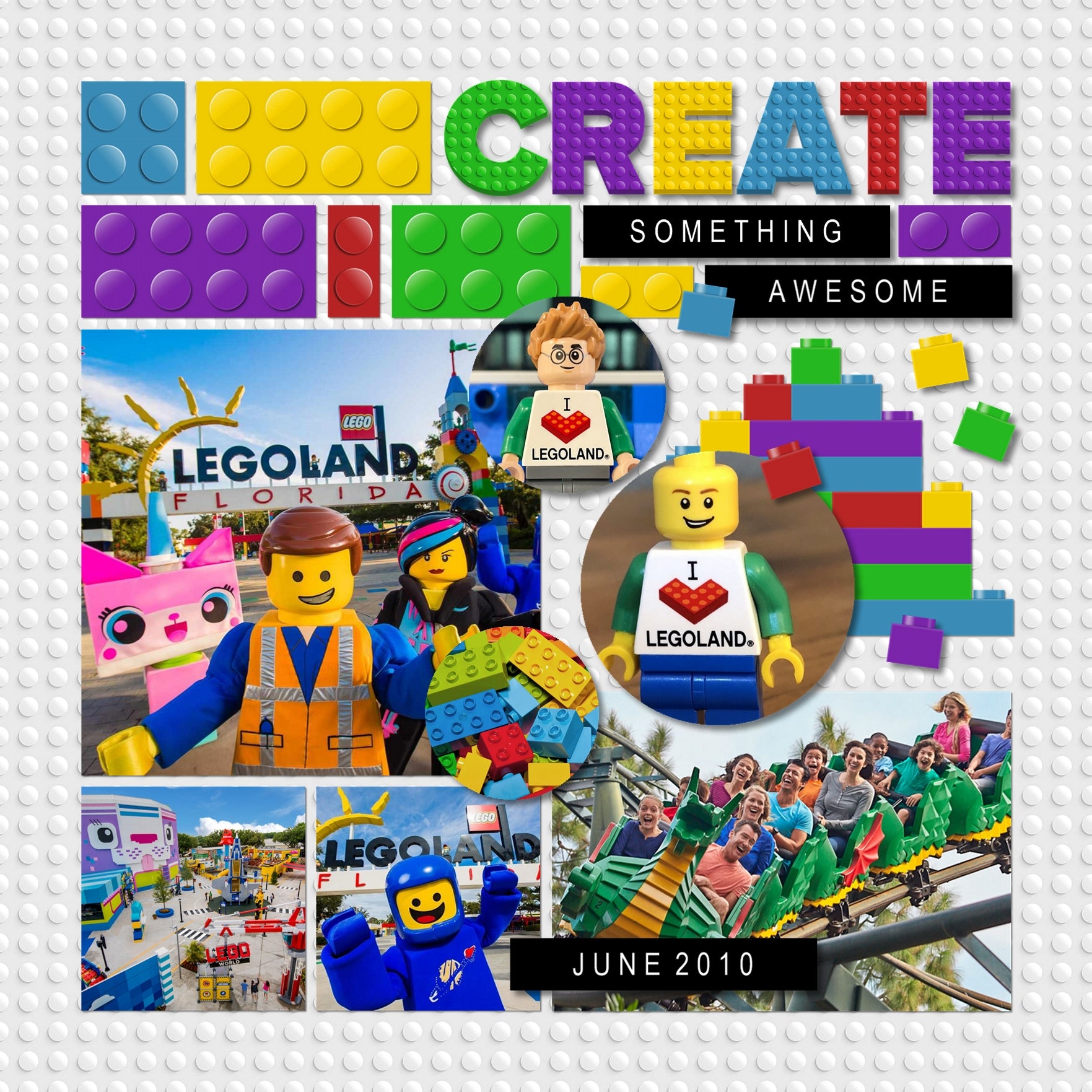 Toys Stack It Brick Word Art Digital Scrapbook Kit