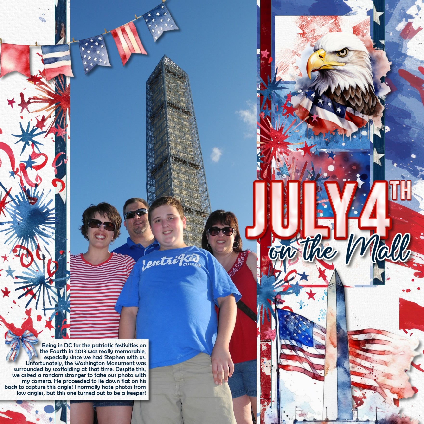 Accent your digital scrapbooking pages with these watercolor embellishments, grunge and wood papers, flag stickers, and wreaths by Lucky Girl Creative digital art that can be used for Independence Day, USA, America, Fourth of July celebrations, Remembrance Day, patriotic, military pages, and more. Embellishments include American flag, Christian cross, balloons, balloon arch, banner, bunting, flags, baseball helmet, baseball, bouquet of flowers, bow tie, cake, camping trailer, camper, cowboy boots, and more.
