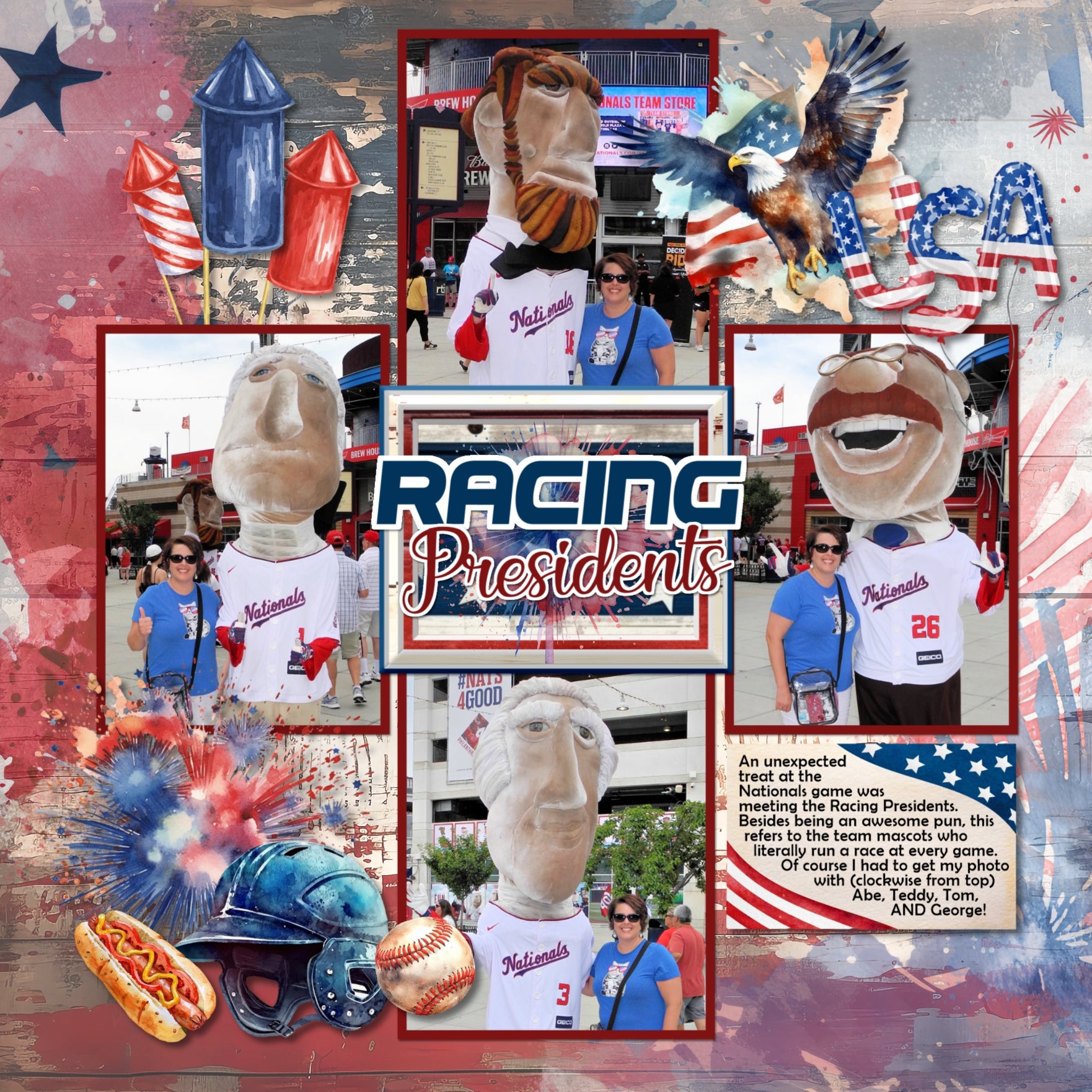 Accent your digital scrapbooking pages with these watercolor embellishments, grunge and wood papers, flag stickers, and wreaths by Lucky Girl Creative digital art that can be used for Independence Day, USA, America, Fourth of July celebrations, Remembrance Day, patriotic, military pages, and more. Embellishments include American flag, Christian cross, balloons, balloon arch, banner, bunting, flags, baseball helmet, baseball, bouquet of flowers, bow tie, cake, camping trailer, camper, cowboy boots, and more.