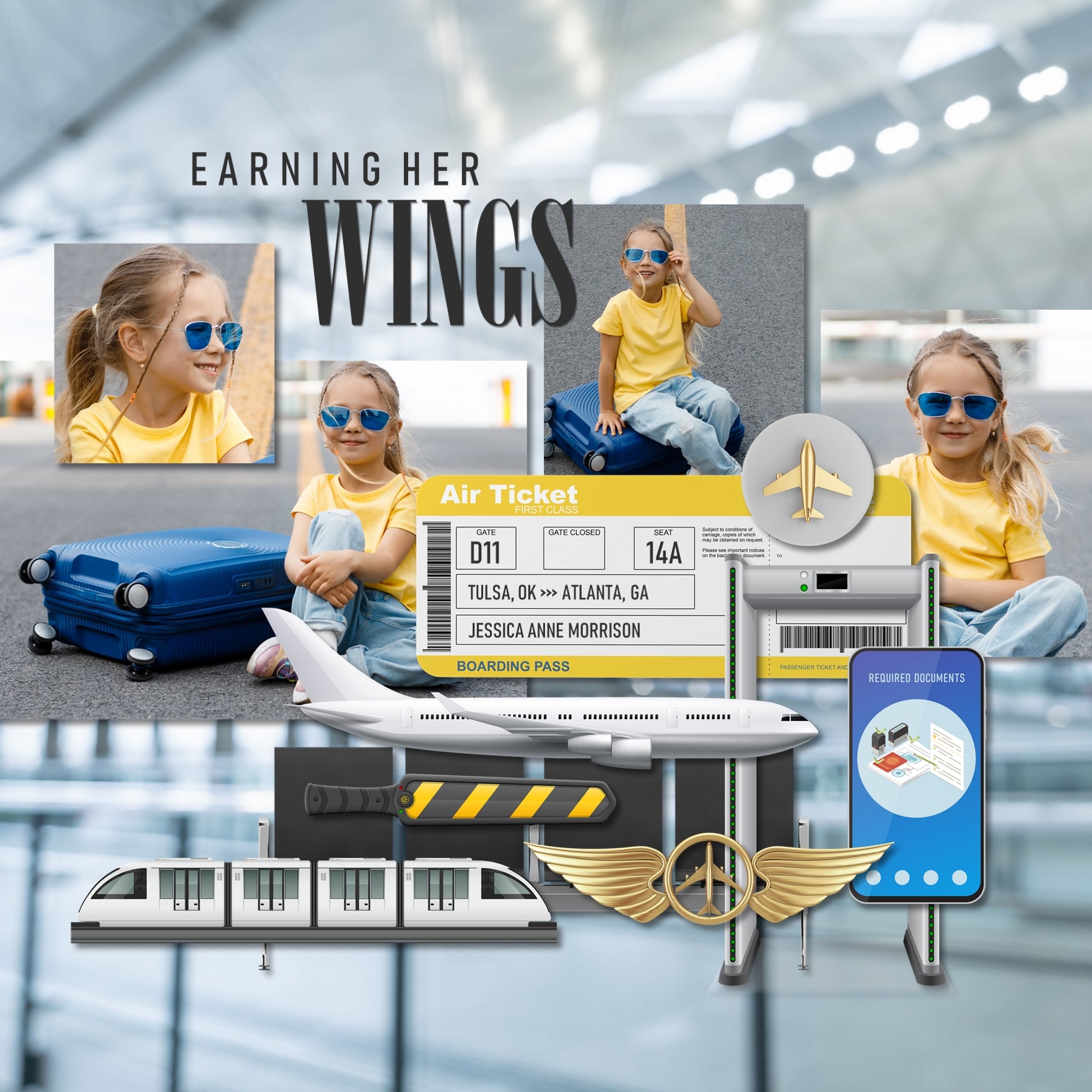 If you are taking to the air for a holiday, then get scrapping with this fun airport, aviation, airplane, and flight themed digital art bundle by Lucky Girl Creative. Whether it is a business trip or for vacation, if you going through an airport and into the sky on your way to your destination, this travel kit is for you. Great for those in the airline industry, flight attendants, airport staff, and airplane hobbyists, too!