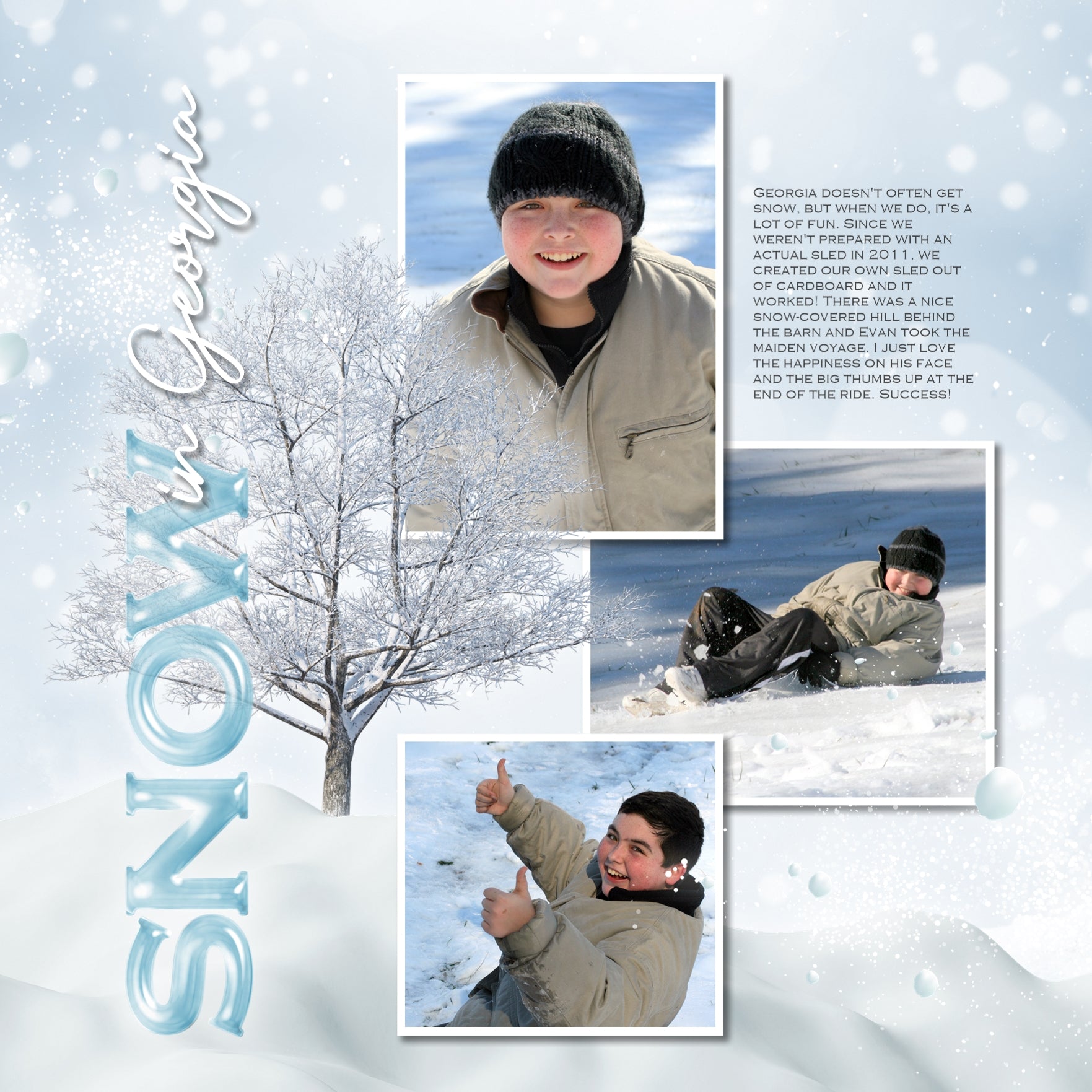 Showcase your family memories with this beautiful set of realistic winter embellishments, bokeh papers, and an icicle alpha set by Lucky Girl Creative. Perfect for outdoor adventures in nature and adding warmth to all your mountain, ski, and winter pages. 
