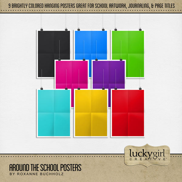 Use these fun and colorful digital art poster embellishments by Lucky Girl Creative to document any story you need to tell or artwork you need to showcase. Great for school projects!