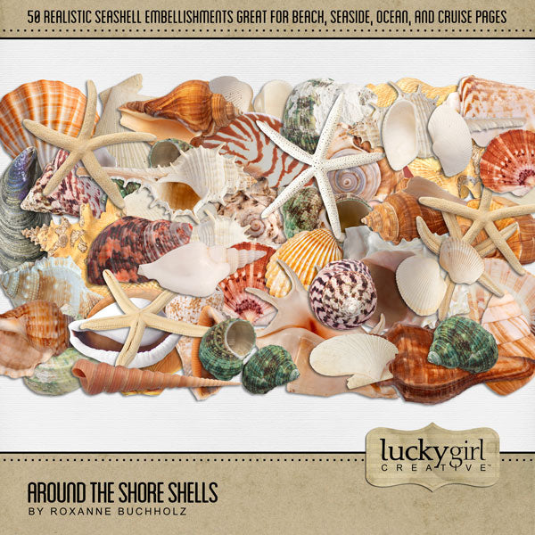 Around the Shore Shells Elements Digital Scrapbook Kit