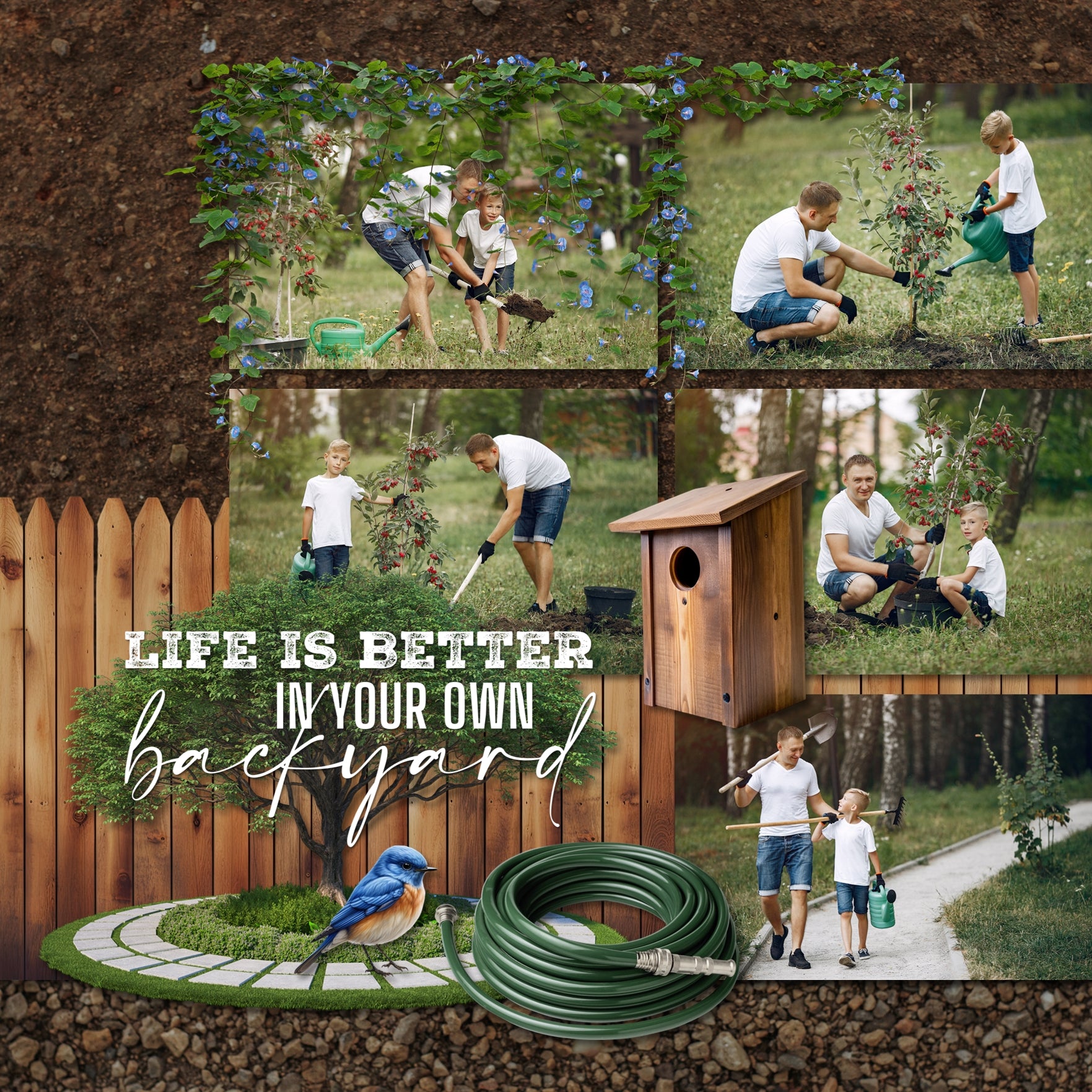 If you love playing in the backyard, mowing the lawn, landscaping, gardening, or enjoying the outdoors and nature, then this digital scrapbooking elements kit by Lucky Girl Creative digital art is what you are looking for. Embellishments include birds, hen, chicken, rooster, fox, groundhog, raccoon, squirrel, annual flowers, chicken coop, backyard, birdbath, bird house, brick, dirt, and more.
