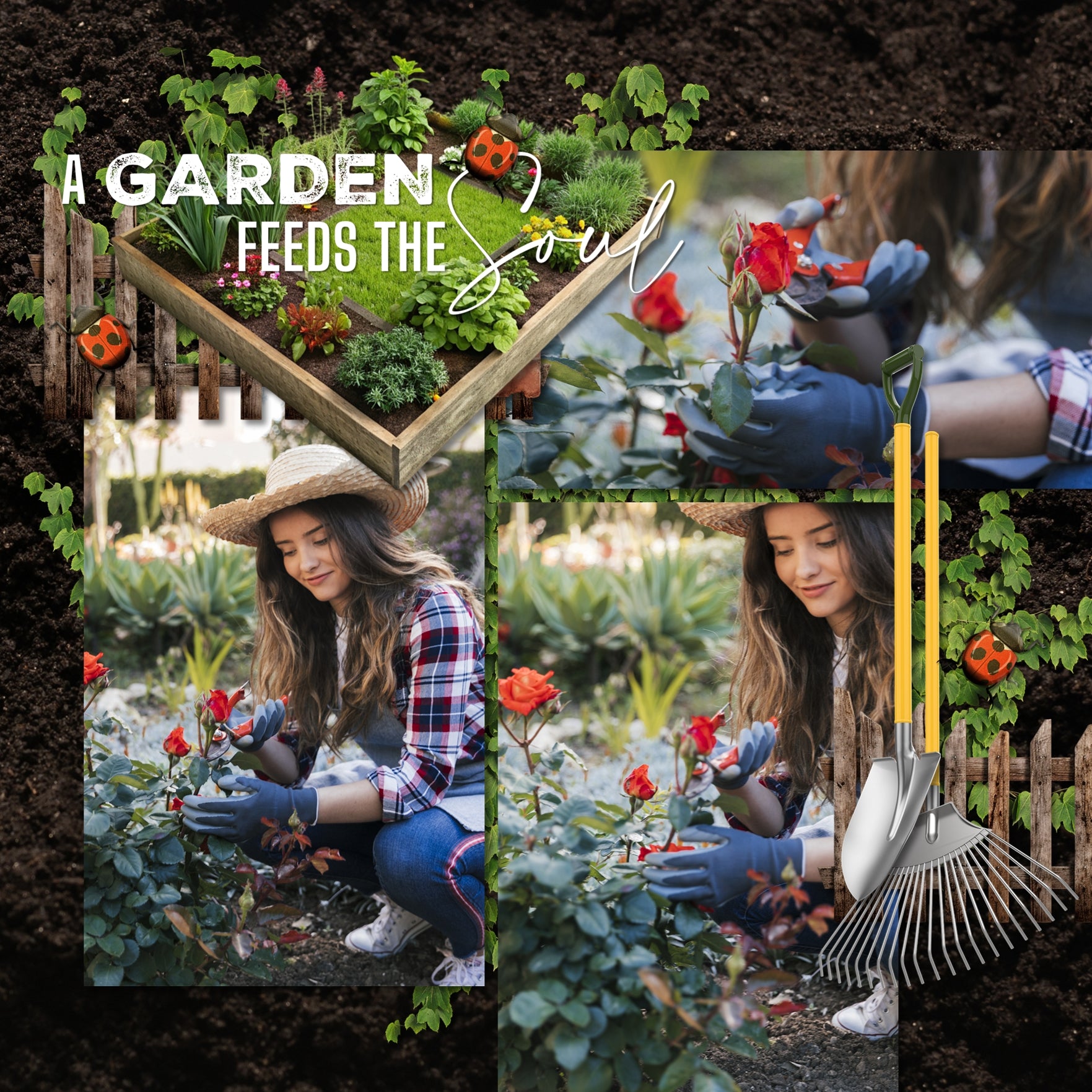 If you love playing in the backyard, mowing the lawn, landscaping, gardening, or enjoying the outdoors and nature, then this digital scrapbooking elements kit by Lucky Girl Creative digital art is what you are looking for. Embellishments include birds, hen, chicken, rooster, fox, groundhog, raccoon, squirrel, annual flowers, chicken coop, backyard, birdbath, bird house, brick, dirt, and more.