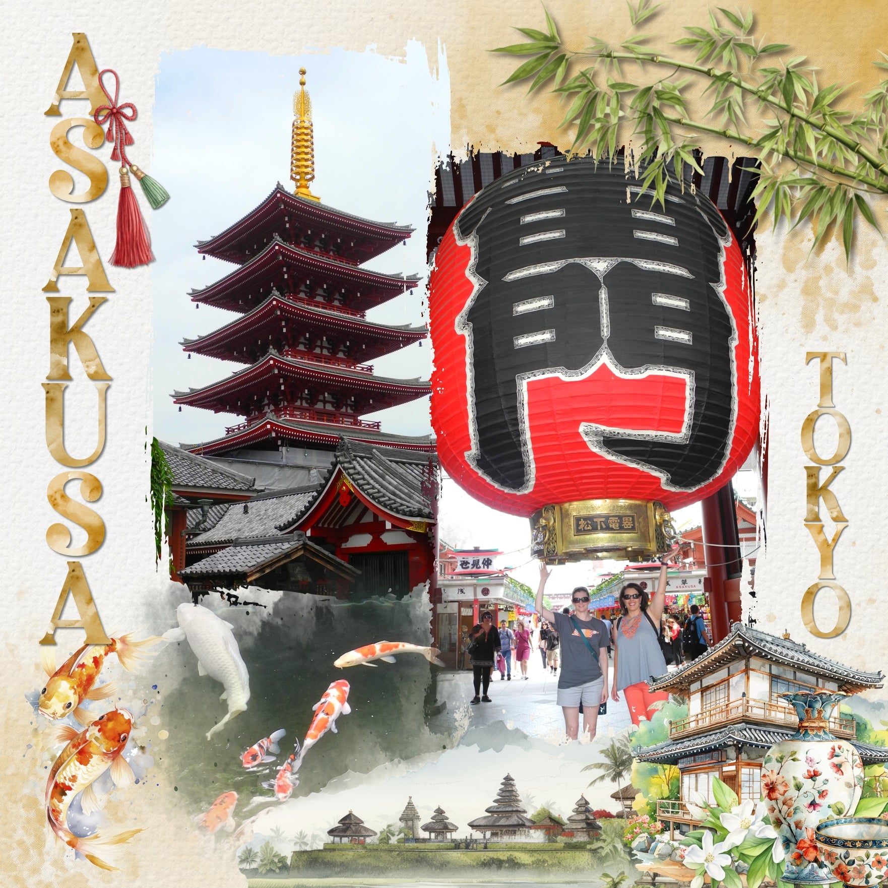 Asia Watercolor Digital Scrapbook Bundle 2