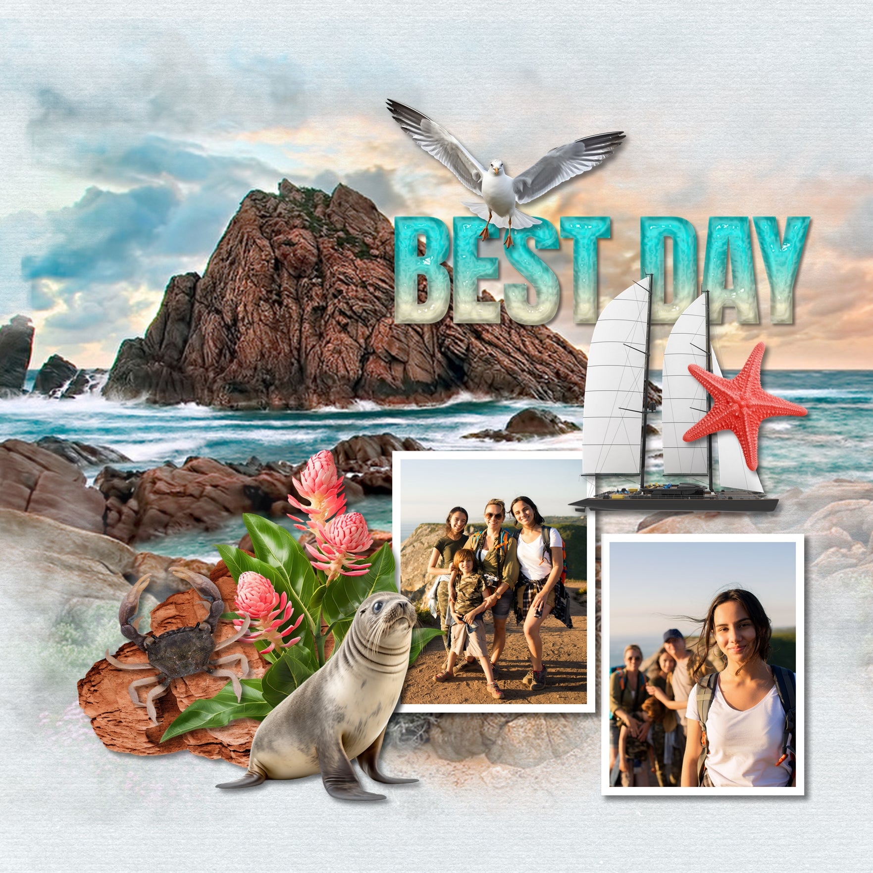 Highlight your vacation memories with these realistic digital art embellishments, grunge papers, Visa Stamps, and Coat of Arms Flair by Lucky Girl Creative. Great for holidays to Australia and New Zealand and exploring indigenous life throughout Polynesia! Can be used for tropical pages, too!