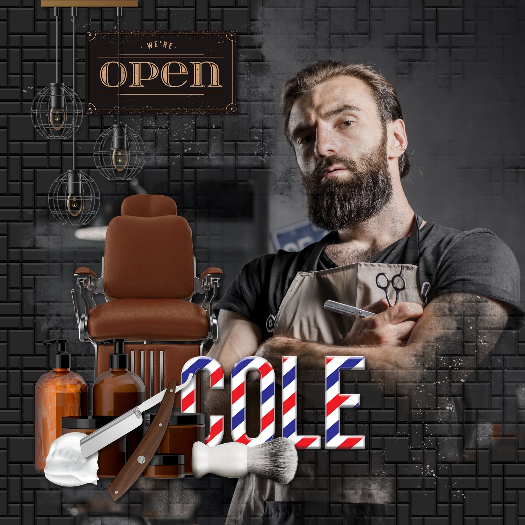 Document your man's latest haircut, shave, or beard trim with these black tile digital scrapbooking background papers by Lucky Girl Creative digital art. Great for salon, bathroom renovations, kitchen remodeling, home, masculine pages, and so much more!