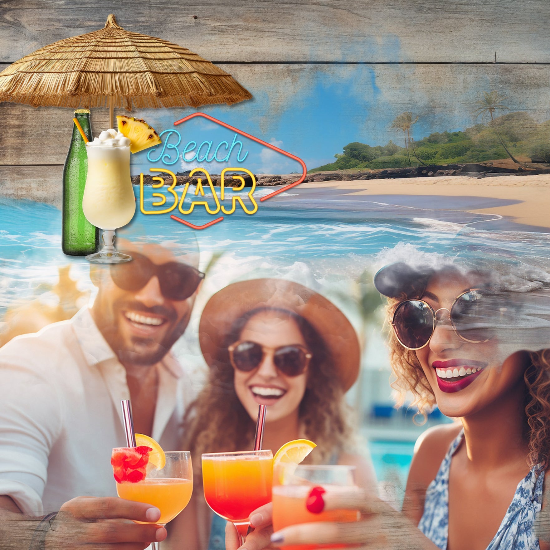 Summer beach days are here! Celebrate your ocean and seaside memories with these beautiful tropical beach masked overlays by Lucky Girl Creative digital art for digital scrapbooking! With transparent edges, these masked photographs blend seamlessly into any background paper and make the perfect backdrop for all travel and vacation pages.