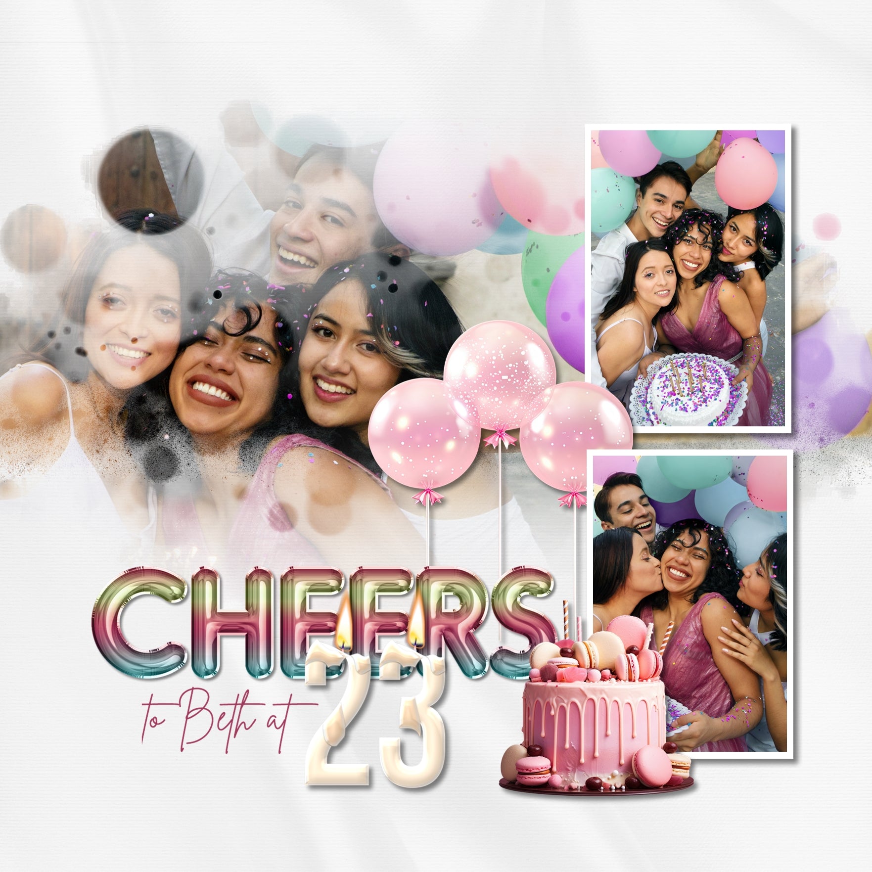 Enjoy the memories created with your girlfriends as you celebrate your birthdays together. These fun rainbow birthday balloon digital scrapbooking alphabet letters and numbers by Lucky Girl Creative Digital Art will add style to all your digital pages. Great for creating greeting cards and party decor! The Birthday Girlfriend Balloon Alpha Set consists of a full set of digital art uppercase letters A-Z and numbers 0-9.