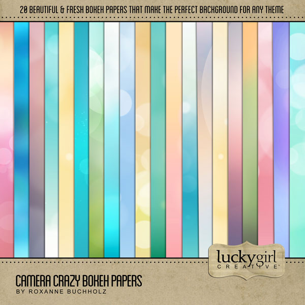 Camera Crazy Bokeh Papers Digital Scrapbook Kit