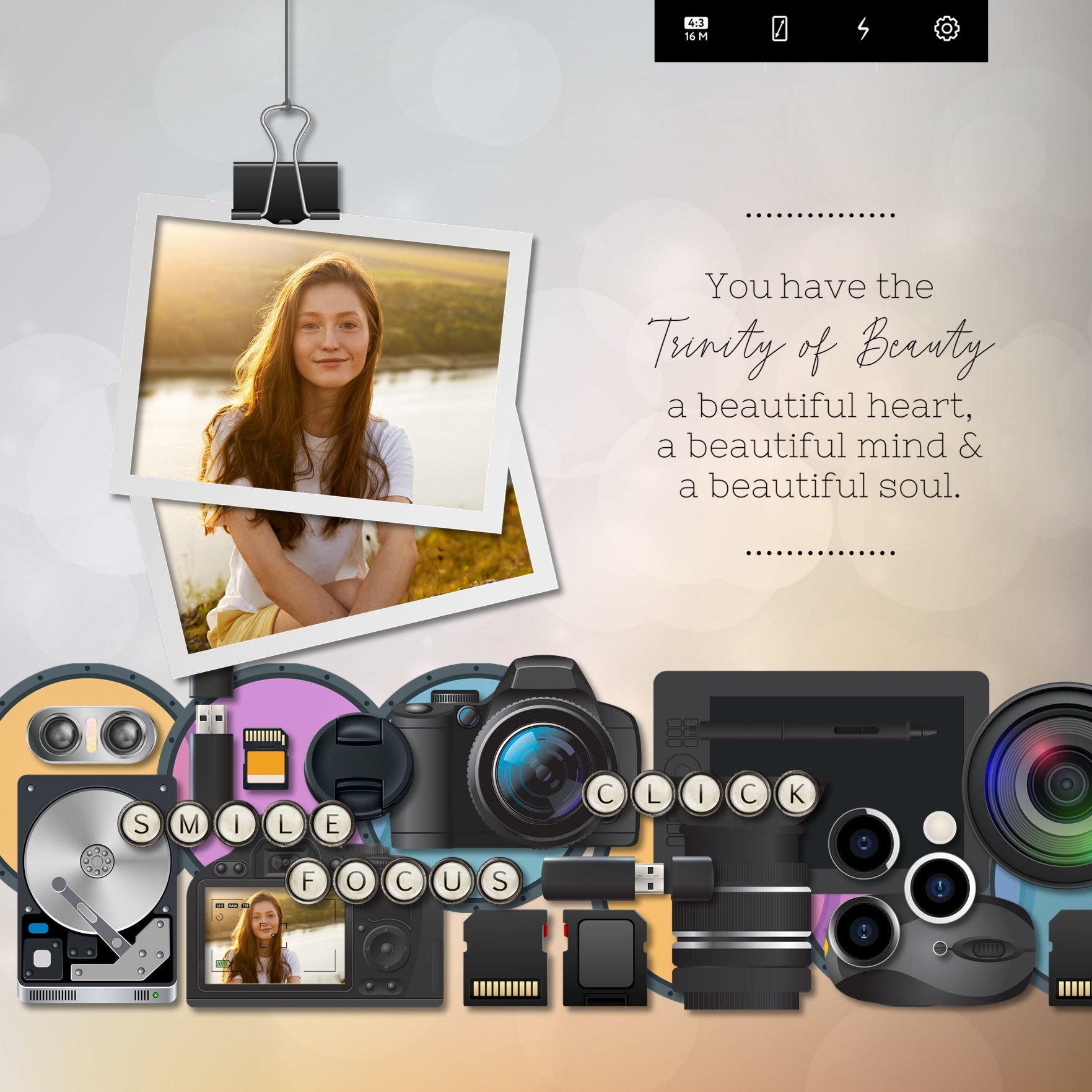 Camera Crazy Bokeh Vellum Overlays Digital Scrapbook Kit