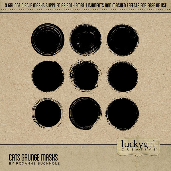 Have fun documenting your favorite cats with this grunge photo masks kit by Lucky Girl Creative. Not only are these digital art masks great for your pets but they are great for everyday occasions, too!