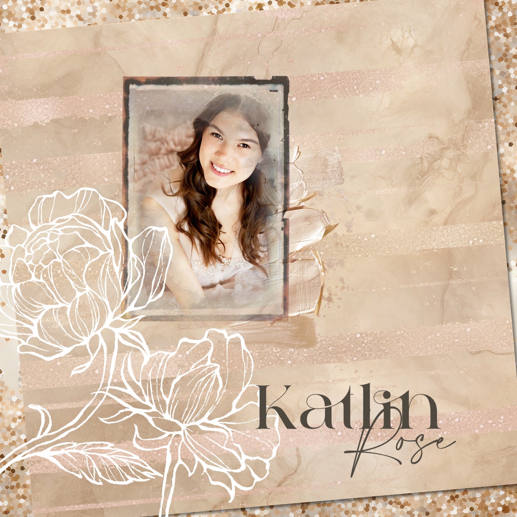 Add a touch of pink and gold champagne to all your digital scrapbooking pages! Great for adding sparkle and shine to any occasion including birthday, anniversary, celebration, wedding, the holidays, and more! This pink and gold champagne bundle includes hand drawn botanical embellishments, paint brushstrokes, overlays, and pretty papers. Digital scrapbooking kit by Lucky Girl Creative digital art.