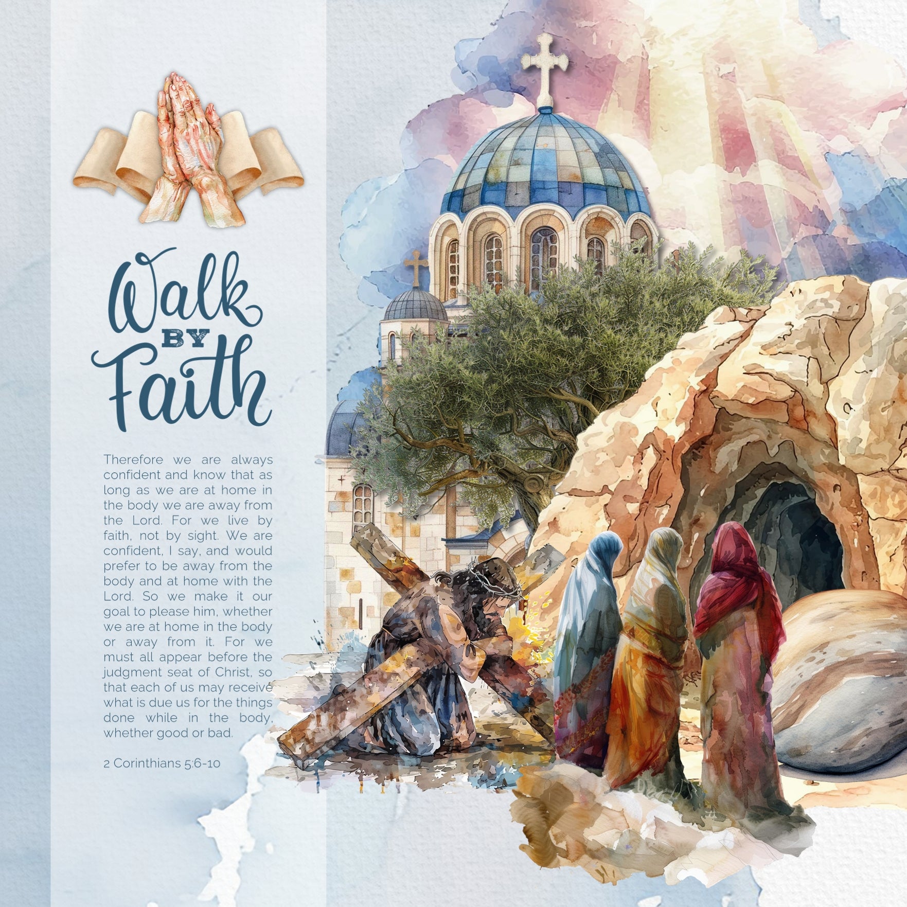 Add inspirational religious watercolor embellishments, pretty papers, and word art by Lucky Girl Creative digital art to all your digital scrapbooking pages of faith and church events! Great for communion, baptism, wedding, Christmas, and Easter albums, too. Embellishments include Jesus, Christ, God, cross, altar, communion, angel, baby Jesus, manger, baptism font, priest, father, Bible, bread, fish, camel, wisemen, candle, chalice, church, bell, hat, pew, temple, chapel, jug, clouds, sunrays, and more.