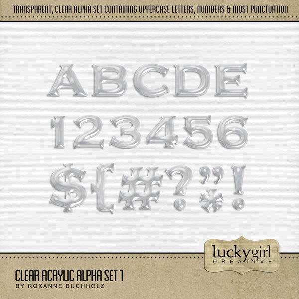 Clear Acrylic Alpha Set 1 Digital Scrapbook Kit