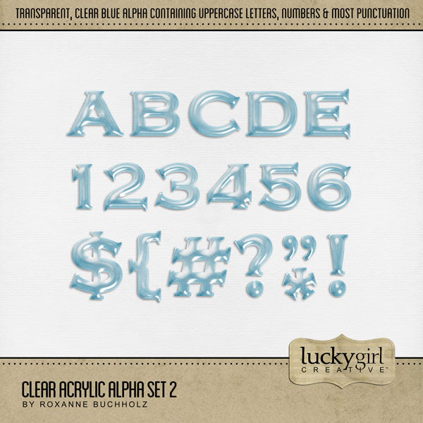 Clear Acrylic Alpha Set 2 Digital Scrapbook Kit