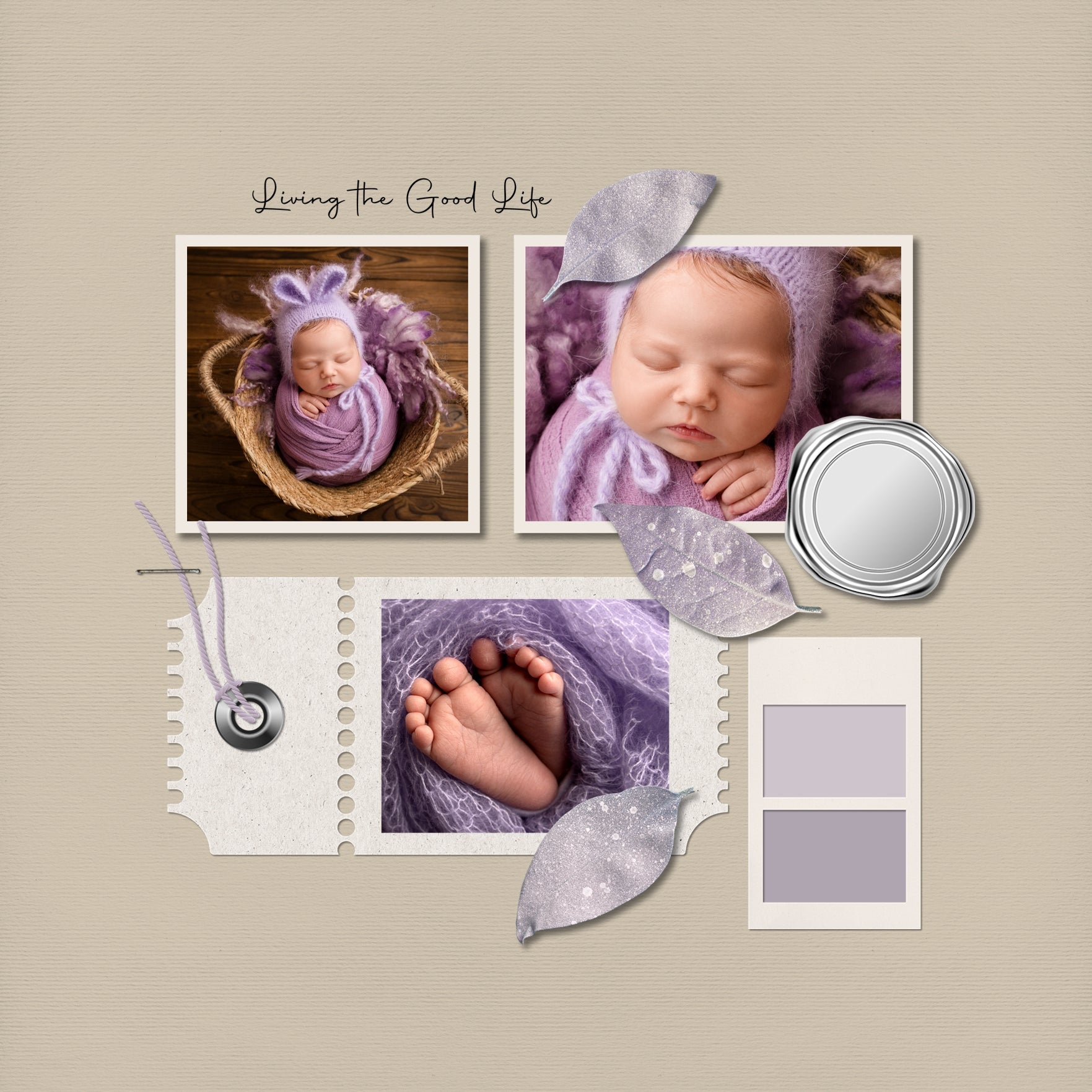Designed with spring and early summer in mind, these beautiful embellishments and papers by Lucky Girl Creative highlight a color palette which is completely customizable and meant to accent your photos no matter the theme or occasion. Versatile enough for everyday, the bits of nature are designed to accent your favorite photos and allow your creativity to soar.