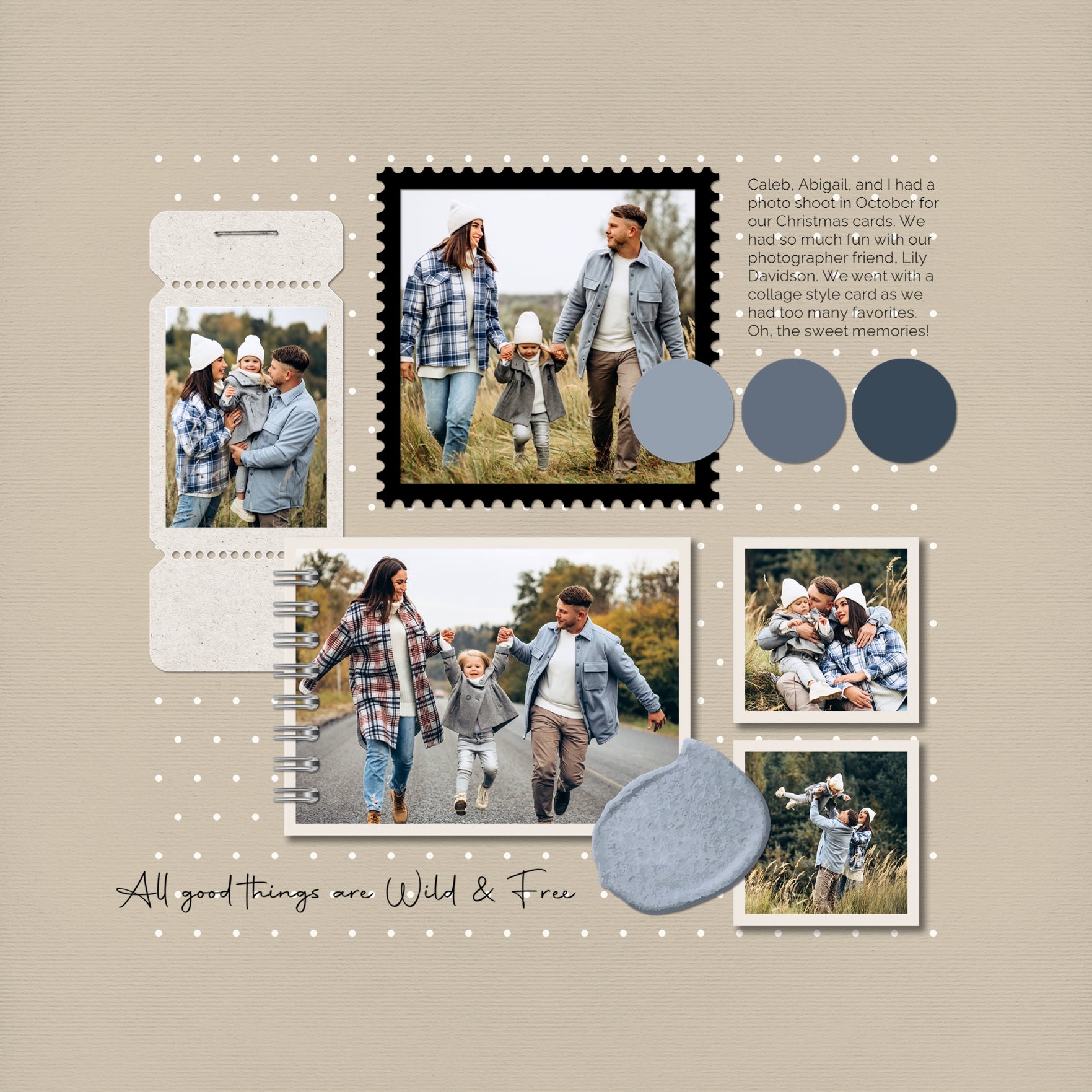 Designed with spring and early summer in mind, these beautiful embellishments and papers by Lucky Girl Creative highlight a color palette which is completely customizable and meant to accent your photos no matter the theme or occasion. Versatile enough for everyday, the bits of nature are designed to accent your favorite photos and allow your creativity to soar.