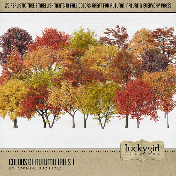 Colors of Trees Digital Scrapbook Bundle 1