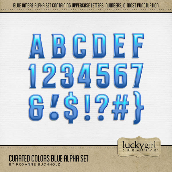 Collect the entire series of Curated Colors! Access your digital art in easy-to-use coordinated color palettes. Add these rainbow letters, numbers, and punctuation by Lucky Girl Creative digital art to all your digital scrapbooking pages and mix-and-match them on various projects throughout the year!