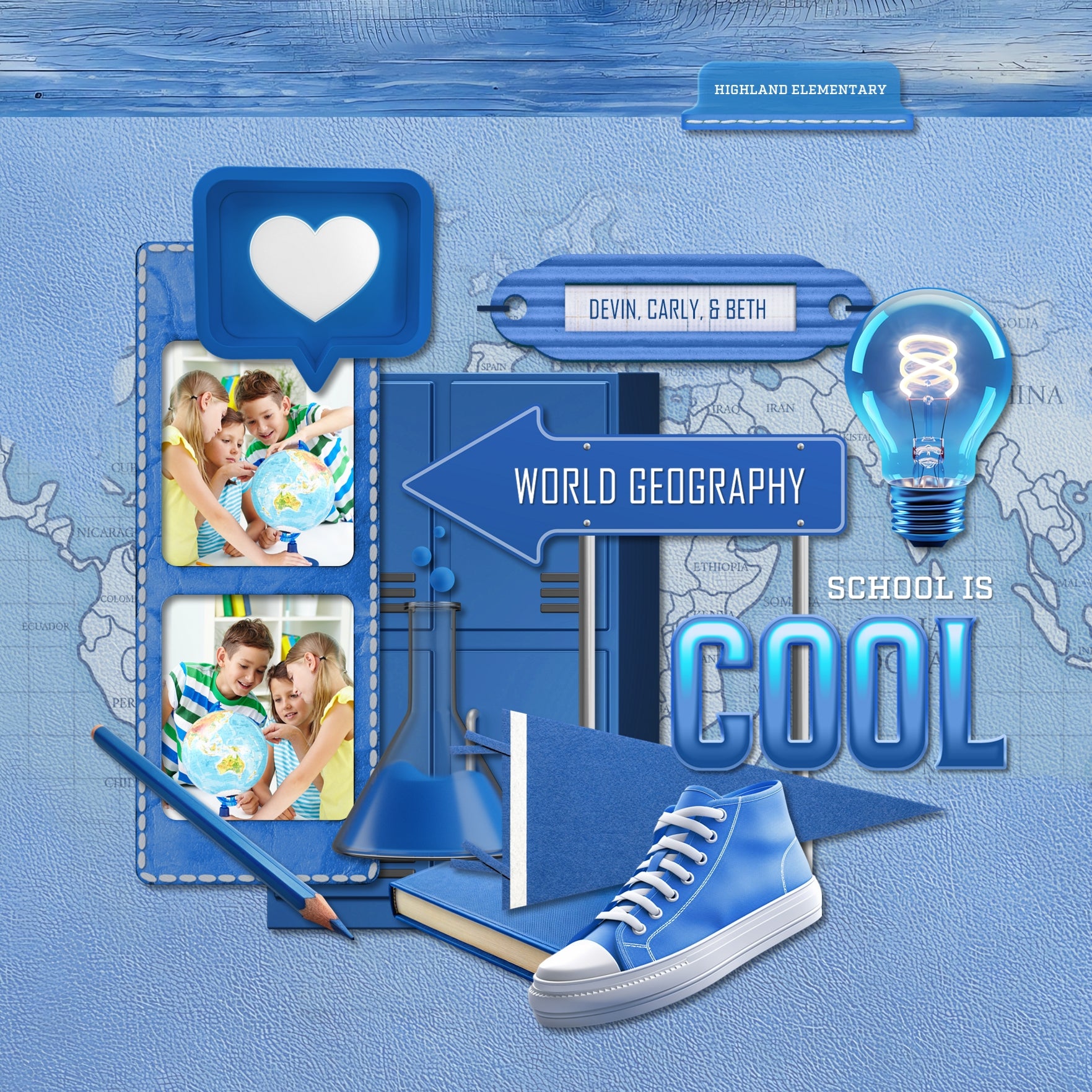 Collect the entire series of Curated Colors! Access your digital art in easy-to-use coordinated color palettes. Add these blue embellishments, textured and wood papers, alpha set, and everyday wire word art by Lucky Girl Creative digital art to all your digital scrapbooking pages and mix-and-match them on various projects throughout the year! Embellishments include blue jay, bird, bluebird, school of fish, shark, whale shark, balloon, bandana, and more.