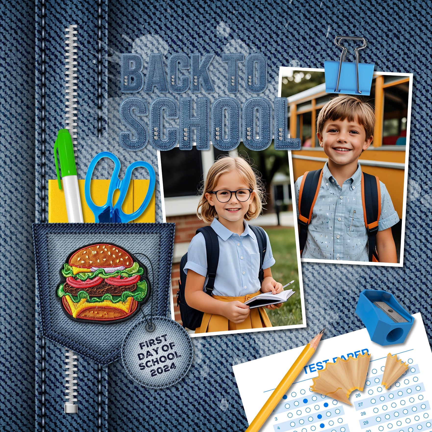 Denim & Diamonds Digital Scrapbook Bundle