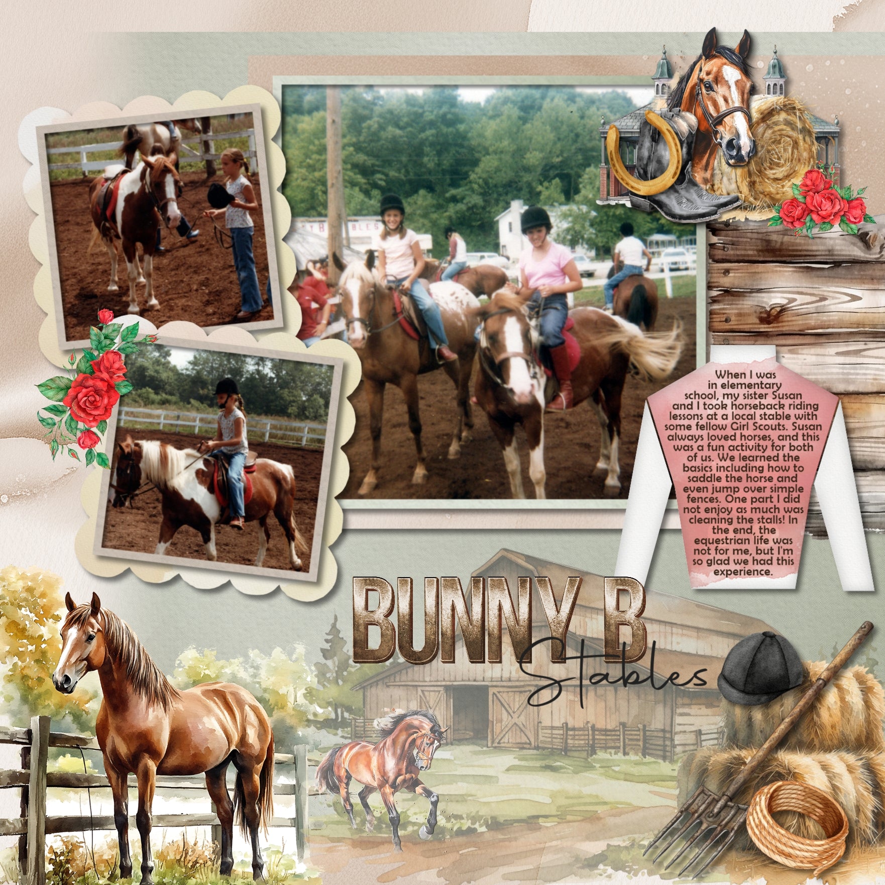 Celebrate all things Kentucky, equestrian, horse racing, and bourbon with this beautiful watercolor Derby Days digital scrapbooking bundle by Lucky Girl Creative digital art. Great for horse racing, bourbon tours and tasting, Kentucky Derby parties, equestrian events, and vacations to Kentucky. This bundle includes watercolor embellishments, jockey silks, clusters, pretty papers, and Edge to Edge Easy Masks.