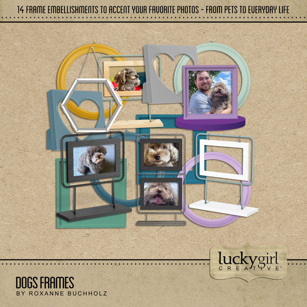 Have fun documenting your favorite dogs with these fun digital art frame embellishments by Lucky Girl Creative. Not only are these frames great for your pets but they are great for everyday occasions, too!