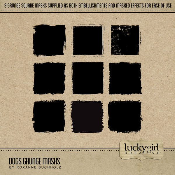 Have fun documenting your favorite dogs with this grunge photo masks kit by Lucky Girl Creative. Not only are these digital art masks great for your pets but they are great for everyday occasions, too!