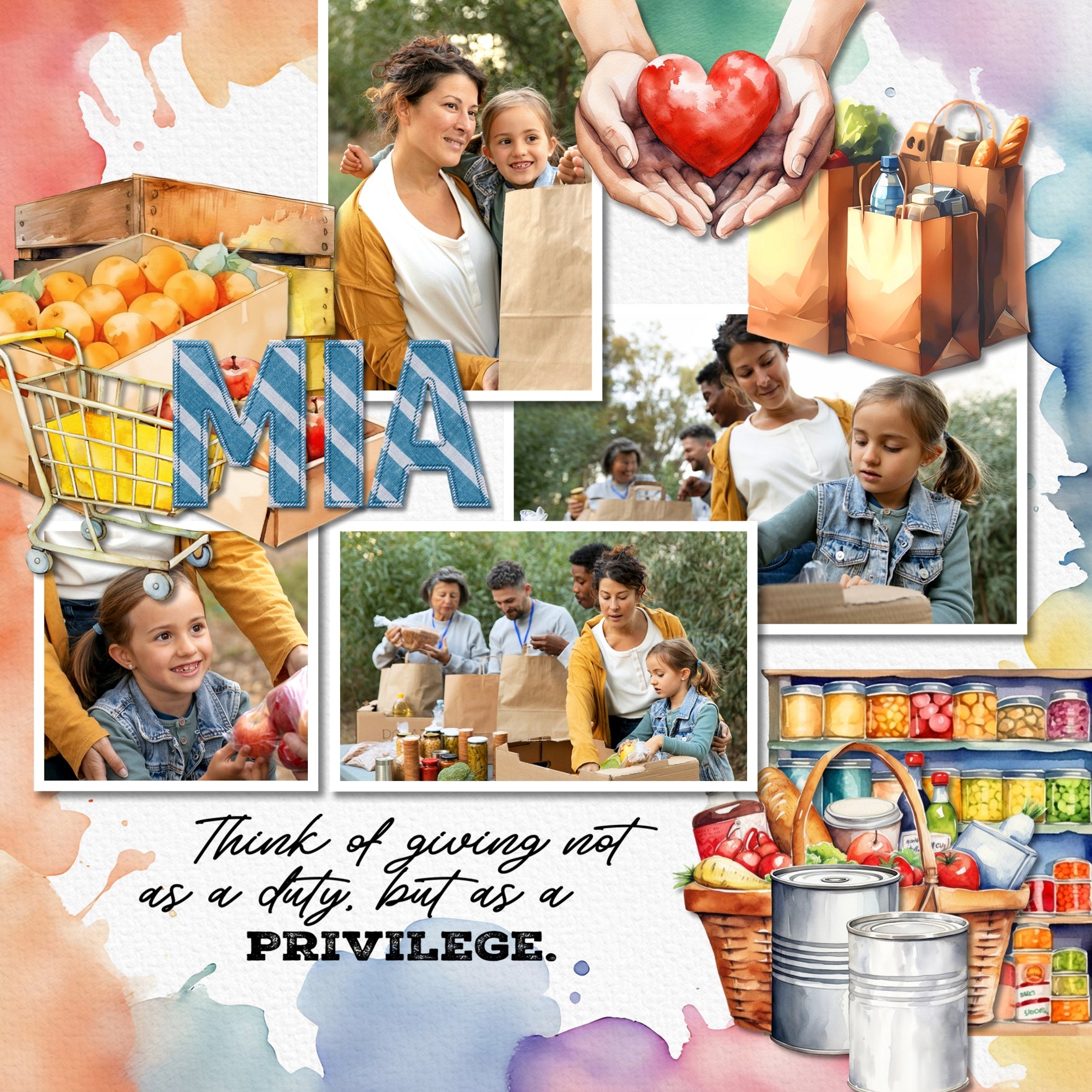 These digital scrapbooking watercolor embellishments, papers, alpha set, and word art by Lucky Girl Creative digital art are great for non-profit charities, giving, donating, after school programs, and volunteering for various organizations and clubs. Big Brothers and Big Sisters of America, UNICEF, St. Jude Children's Hospital, Boys & Girls Club of America, YMCA, Samaritan's Purse, Operation Christmas Child, Planned Parenthood, World Literacy Foundation, Humane Society, World Vision, Women's Shelter