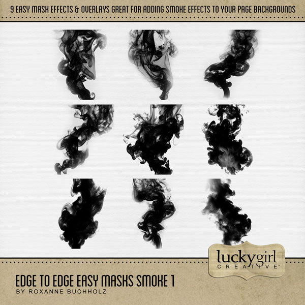 With 9 unique photo masks supplied as both standard and inverse embellishments, these digital photo masks by Lucky Girl Creative can be filled with paper or photos, colorized, or used as Blend effects. In Photoshop, drop the photo mask on your page, overlay with your favorite photo, and create a clipping path for a stunning result.