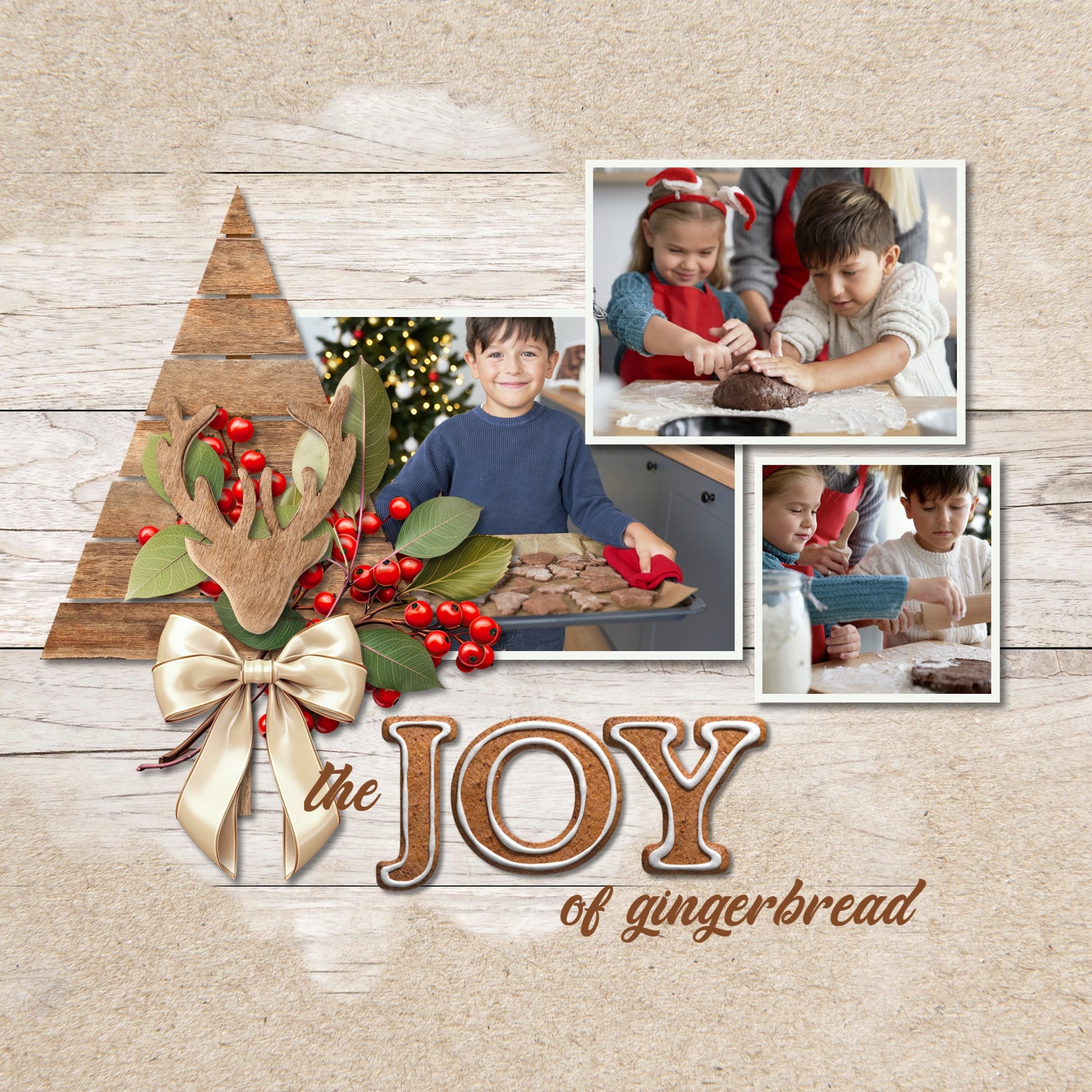 Gingerbread Cookie Alpha Digital Scrapbook Kit