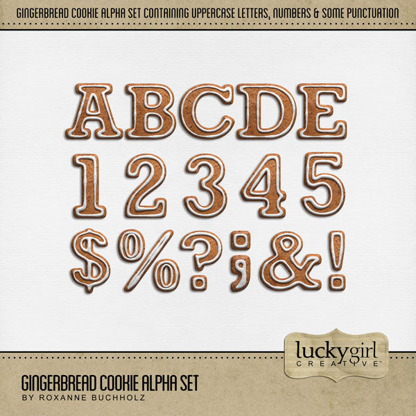 Gingerbread Cookie Alpha Digital Scrapbook Kit
