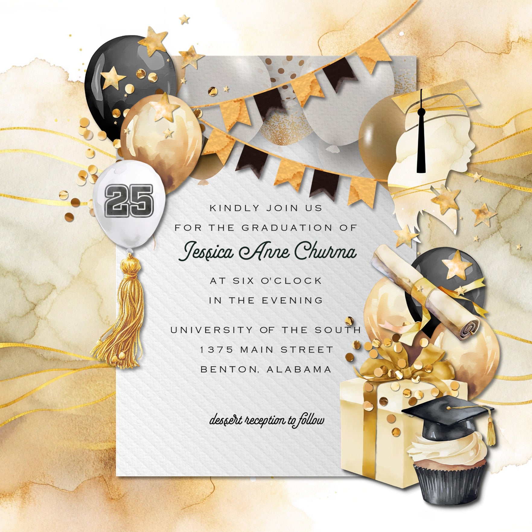 Add beautiful graduation watercolor embellishments, papers, clusters, and an alpha set by Lucky Girl Creative digital art to all your school digital scrapbooking pages and graduation party invitations showcasing your student or the graduate. Embellishments include school, university, college, architecture, building, Rottweiler dog, Golden Retriever dog, cat, balloon, banner, bunting, ribbon, book, journal, bouquet of flowers, brain, butterfly, graduation cap, graduation gown, clock, confetti, and more.