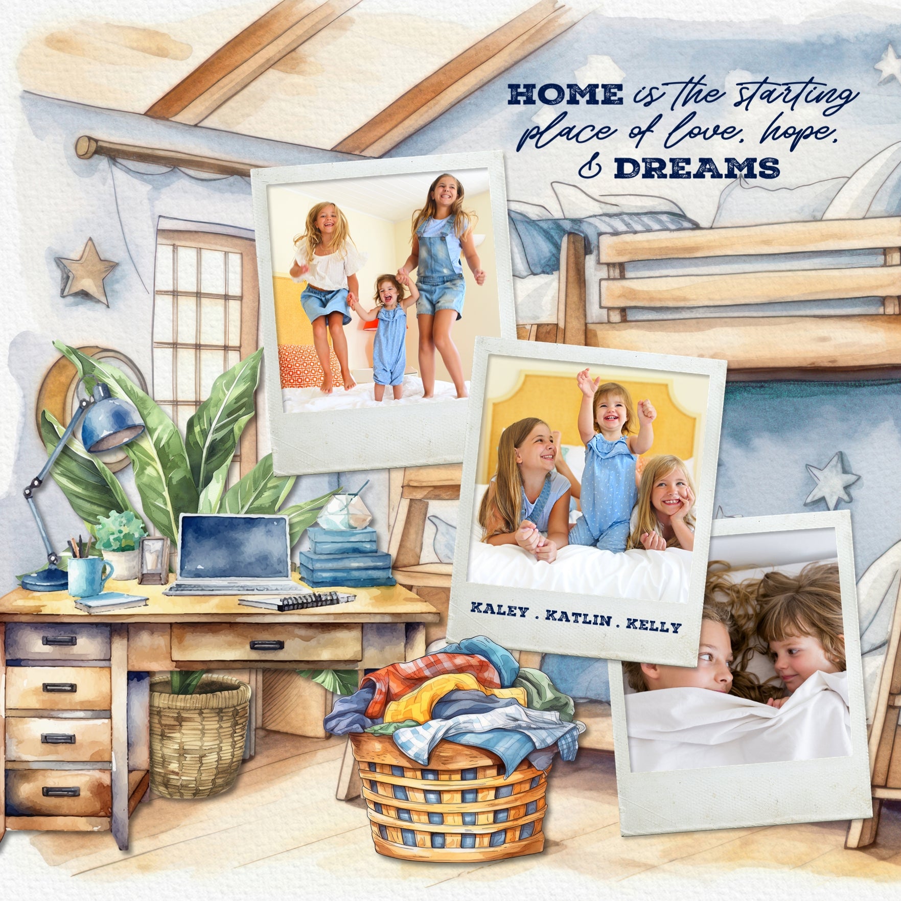 This watercolor house and home bundle by Lucky Girl Creative digital art features embellishments, papers, a brick alpha set, and word art to make your digital scrapbooking pages warm and cozy! Great for documenting your memories of house, home, family, and friends. Embellishments include air conditioner, Alexa, dishwasher, appliance, oven, stove, refrigerator, washing machine, laundry basket, bath tub, faucet, sink, tile, toilet, bean bag, bed, bookcase, book, brick, chimney, computer, door, and more.