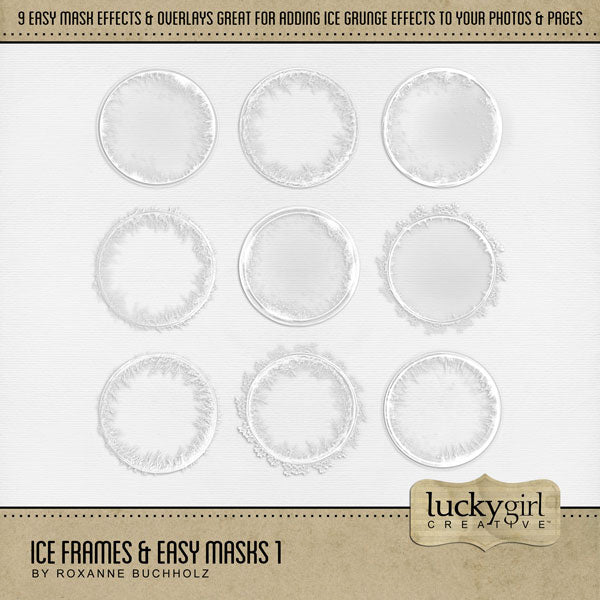 Ice Frames & Easy Masks 1 Digital Scrapbook Kit