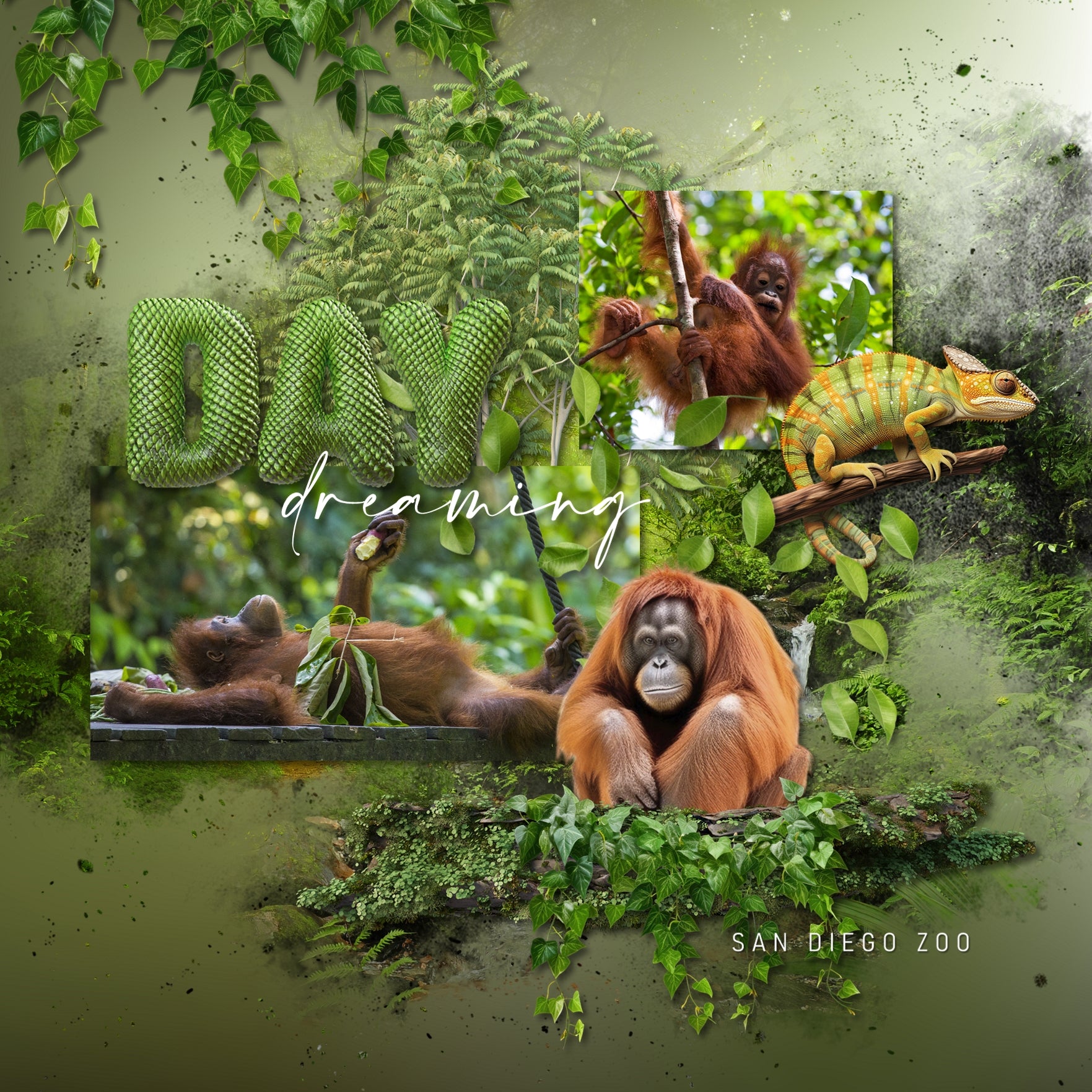 Explore nature and the outdoors with these realistic digital scrapbooking green reptile skin alphabet letters, numbers, and most punctuation by Lucky Girl Creative digital art. Great for tropical vacations, zoo, and animals such as snake, lizards, and iguanas. The Jungle Reptile Alpha Set consists of a full set of digital art uppercase letters A-Z, numbers 0-9, and most punctuation This alpha set is available as individual embellishments only.