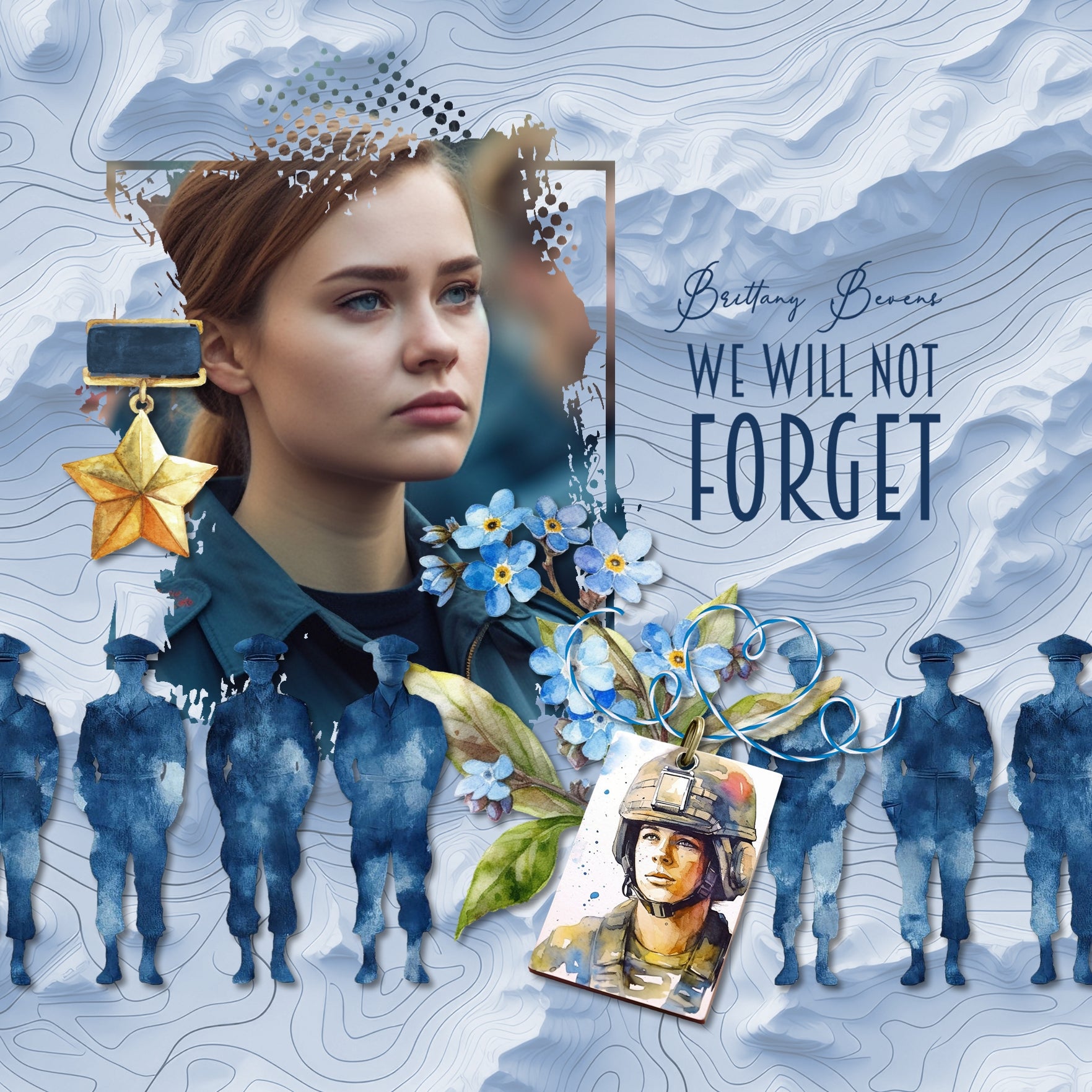 These watercolor embellishments, topographic papers, grunge easy masks, and camo alpha set by Lucky Girl Creative digital art are packed with action and adventure. Perfect for honoring the Armed Forces, Veteran's Day, Independence Day, 4th of July, and other patriotic and freedom ceremonies. The collection was inspired by all branches of the military including Army, Navy, Air Force, Marines, Coast Guard, and Space Force. Embellishments include aircraft carrier, camo, camouflage, ship, aircraft, and more.