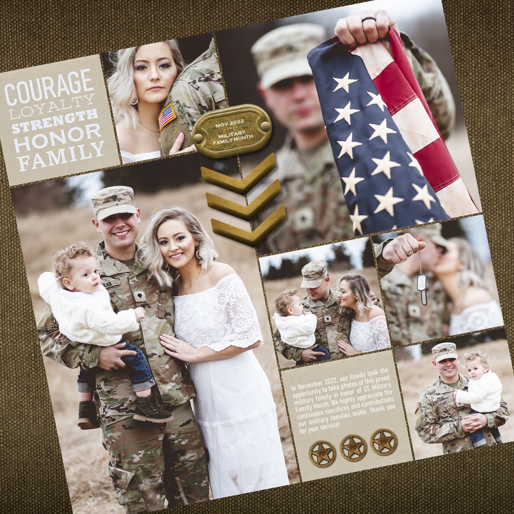 From modern to vintage, this Military Mega Bundle by Lucky Girl Creative has everything you need to celebrate and honor your favorite soldier or military hero - no matter what country you're from. Each element is unique and perfect for telling your modern day or genealogy story.