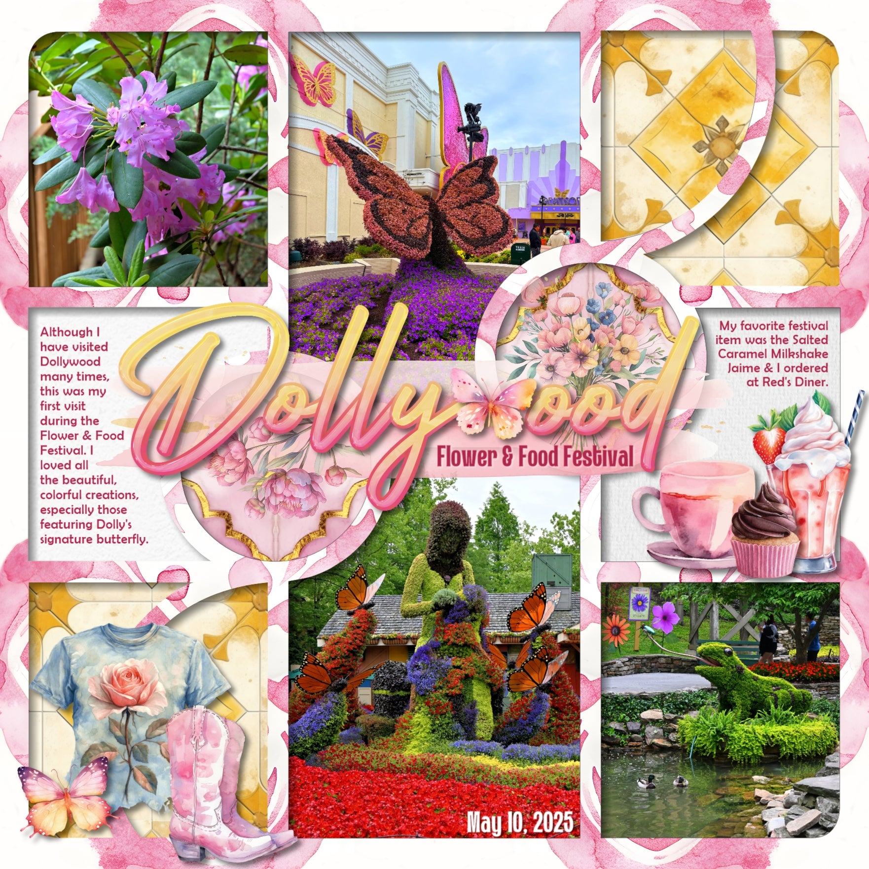 Add a touch of warmth to your summer, spring, Mother's Day, birthday, and girl-themed pages with these beautiful watercolor embellishments, pretty background papers, floral frames, clusters, and alpha set in tones of pinks and yellows by Lucky Girl Creative digital art for digital scrapbooking. Embellishments include kitty cat, puppy dog, balloon, bicycle, bike, books, tea cup, flowers, roses, bouquet, wildflowers, breakfast in bed tray, butterfly, VW bug, castle, clipboard, bookcase, blouse, and more.