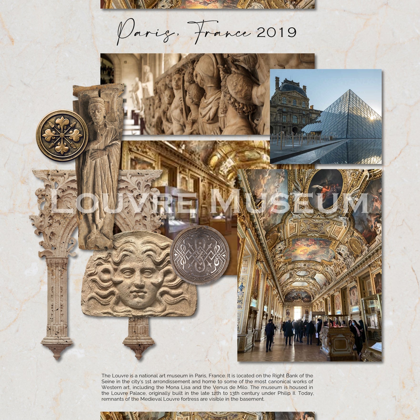 Beautifully curated by Lucky Girl Creative digital art, the Museum Europe digital scrapbook kit features realistic antique artifacts, ancient paintings, wood carvings, stone sculpture, vintage ceramic pottery from across Europe including England, United Kingdom, France, Italy, Greece, Germany, Scandinavia, Spain, and more. Perfect for documenting school field trips to the museum, vacations to historic sites, travel, genealogy, family history, hobbies, and more!