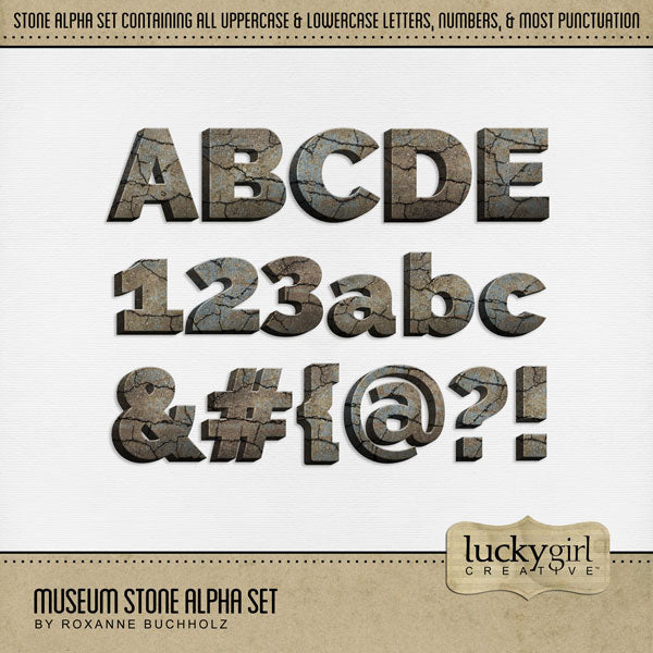 Beautifully designed by Lucky Girl Creative digital art, these digital scrapbooking alphabet letters, numbers, and punctuation are perfect for documenting school field trips to the museum, vacations to historic sites in Europe, travel, genealogy, family history, outdoors, nature, and more!