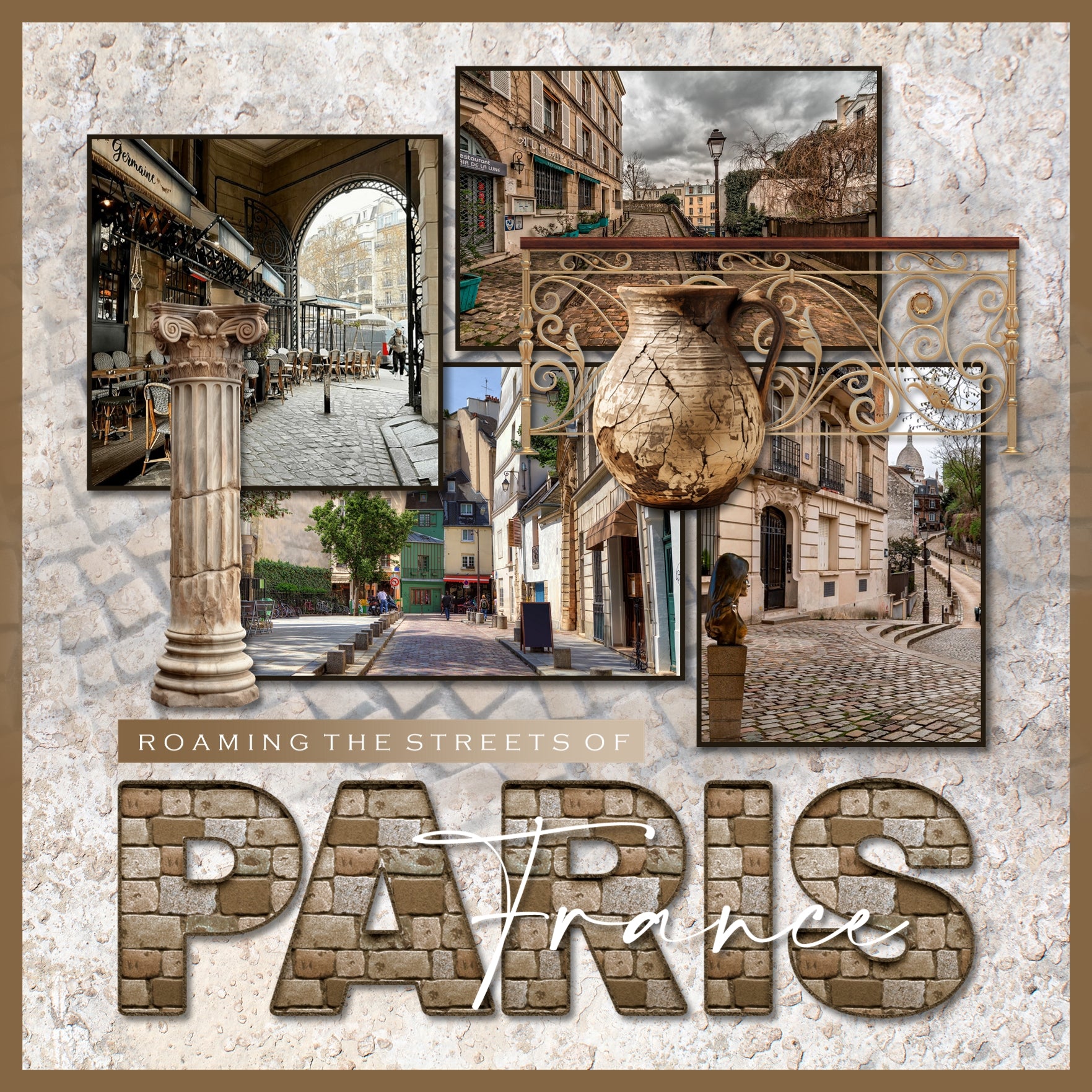 Beautifully designed by Lucky Girl Creative digital art, the Museum Marble digital scrapbook papers feature realistic stone, rock, granite, and marble patterns in a neutral color palette. Perfect for documenting school field trips to the museum, vacations to historic sites, travel, hobbies, pre-historic history, nature, outdoors, and more!