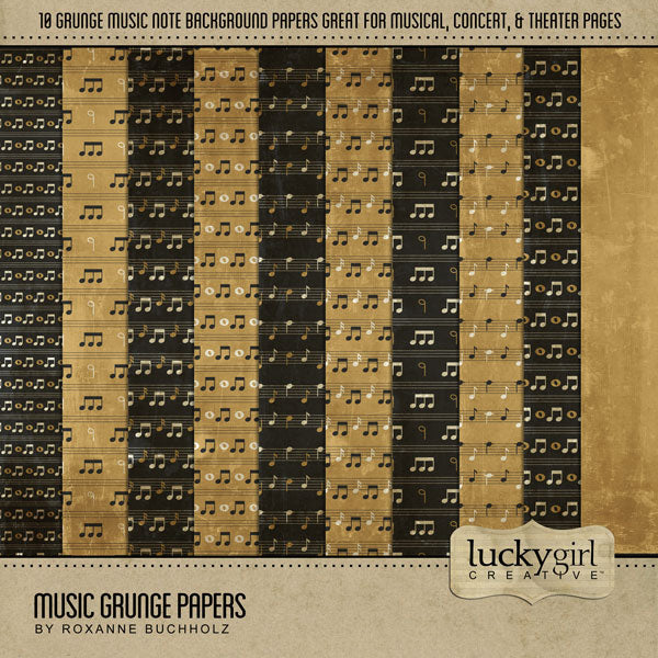 Music Easy Masks & Overlays Mega Digital Scrapbook Bundle