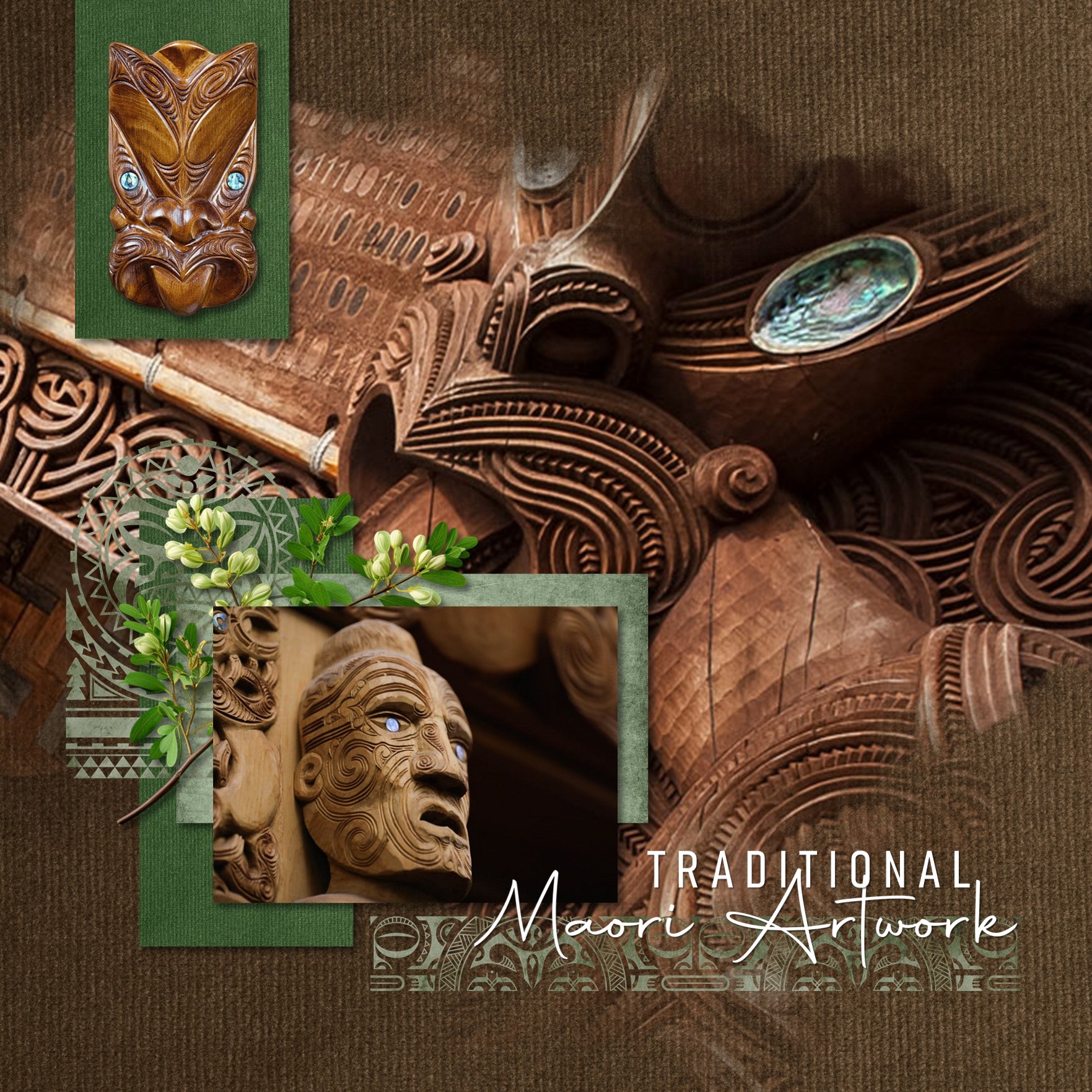 Highlight your vacation memories with these realistic digital art embellishments, grunge papers, patterned overlays, and Maori tattoos by Lucky Girl Creative. Great for digital scrapbooking holidays to New Zealand and Australia and exploring native and indigenous life throughout Polynesia! Embellishments include tram, incline train, coat of arms, coin, Maori flag, flags, territory, helicopter, kiwi fruit, Hobbit door, glacier, lighthouse, folk art, wood carving, Maori house hut, and more.