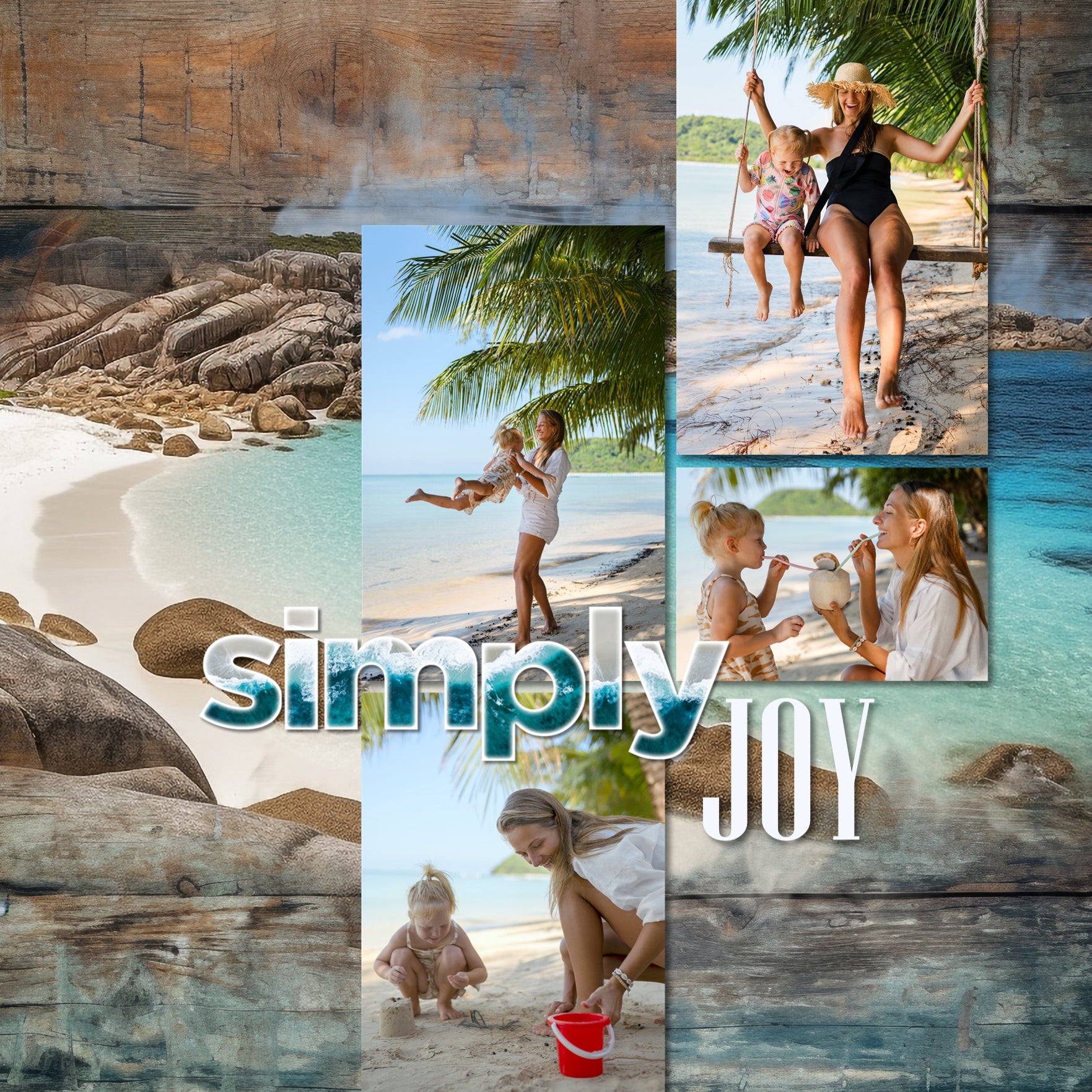 Summer beach days are here! Capture all your beach memories with this realistic digital scrapbooking bundle featuring elements, watercolor papers, watercolor splashes, an ocean filled alpha set, and stunning edge to edge masked overlays by Lucky Girl Creative digital art. Great for layering with your favorite tropical vacation photos.