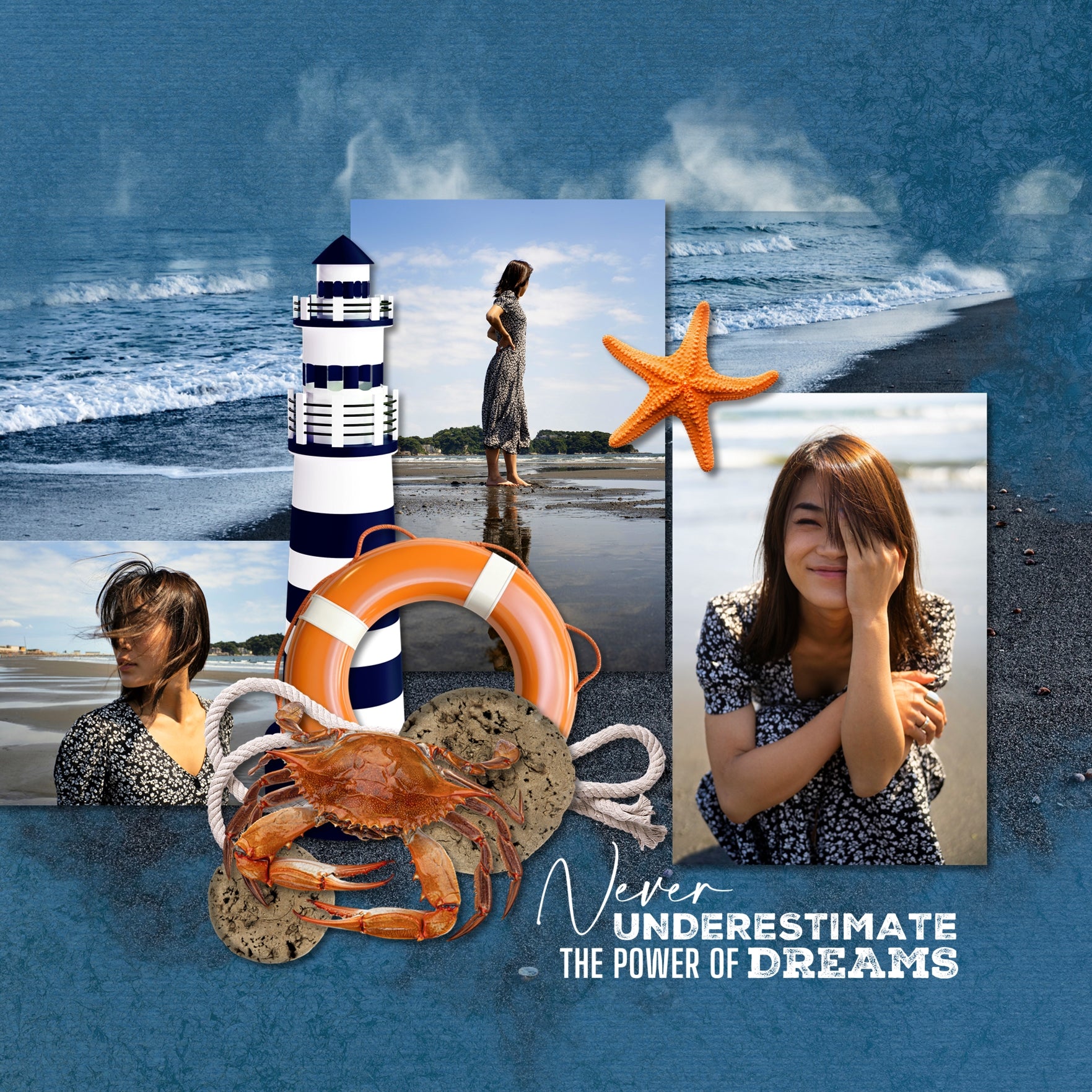 Summer beach days are here! Capture all your ocean and seaside memories with these fun and realistic beach embellishments by Lucky Girl Creative digital art for digital scrapbooking. Great for layering on top of your favorite tropical vacation photos. Embellishments include pelican, bird, sandpiper, crab, fish, mackerel, hermit crab, seal, sealion, beach bag, beach chair, beach towel, bicycle, bike, cruiser, bathing suit, and more.
