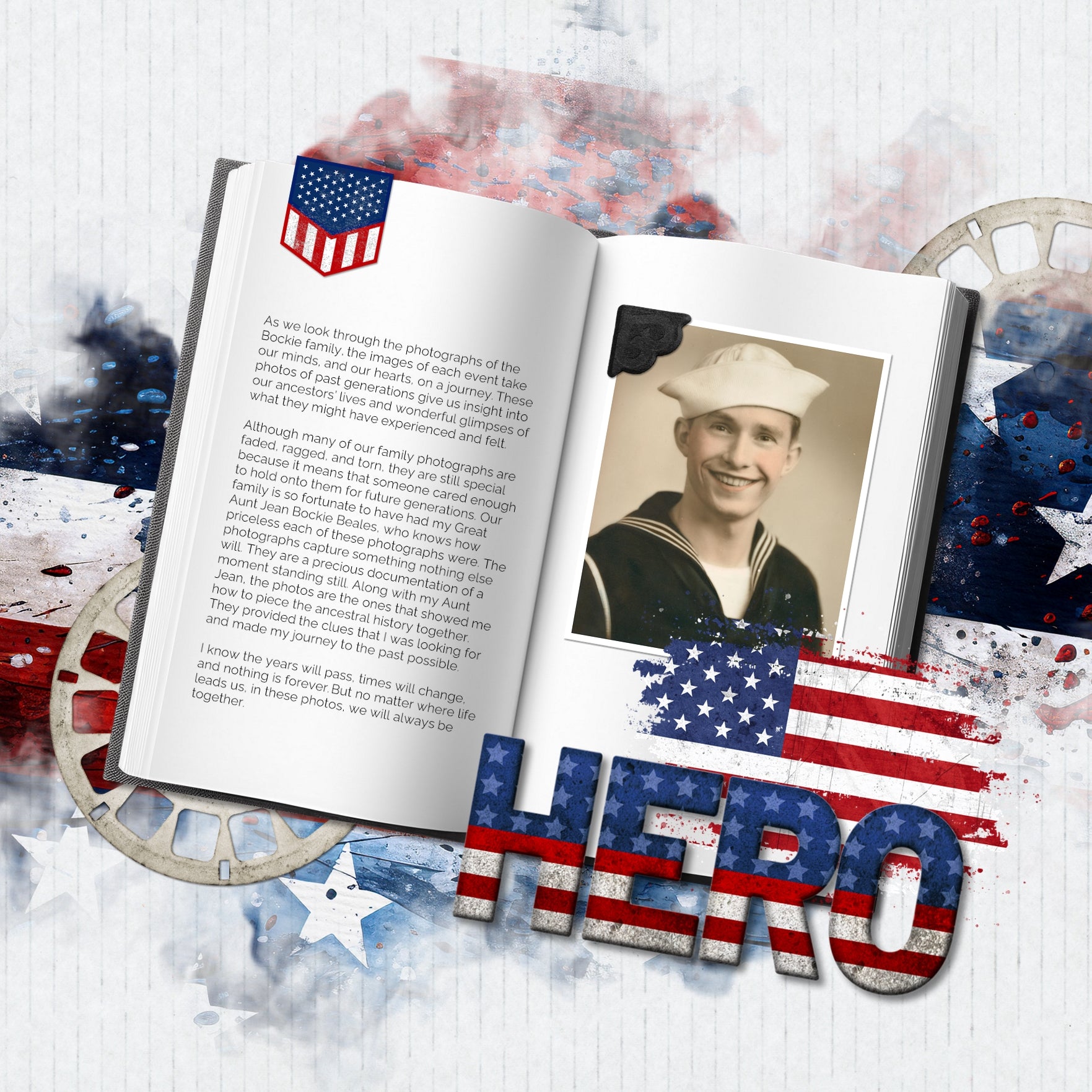 Celebrate the red, white, and blue with these patriotic USA grunge digital scrapbooking flag stamps with transparent backgrounds by Lucky Girl Creative digital art featuring the stars and stripes of America. Great for family history, genealogy, military heroes, and Independence Day and 4th of July projects. All elements in the kit are easily colorized, or filled with your favorite papers, to fit your chosen photos.