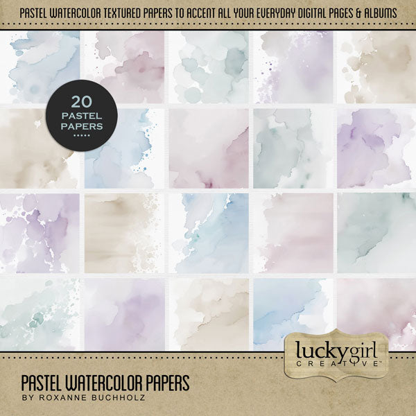 Add beautiful and soft pastel watercolor background papers to all your pages of faith and religious church events! Great for baby, Easter, and everyday albums, too. This kit is included in the Christian Faith Watercolor Bundle.